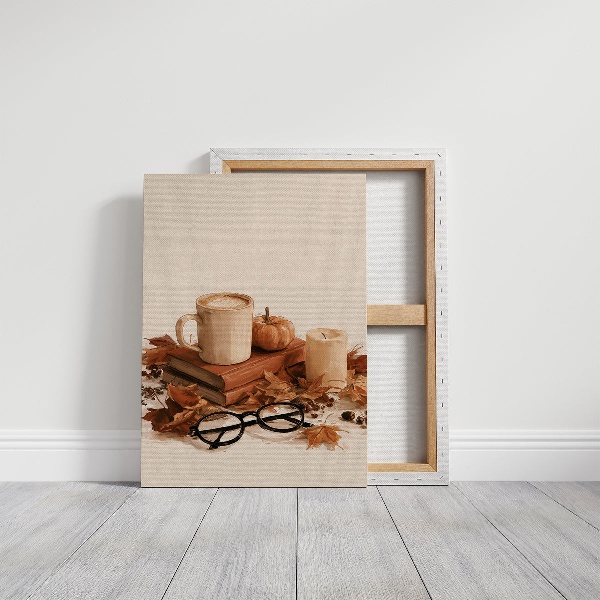Read Between The Latte Lines, gallery wrapped canvas print shown front on