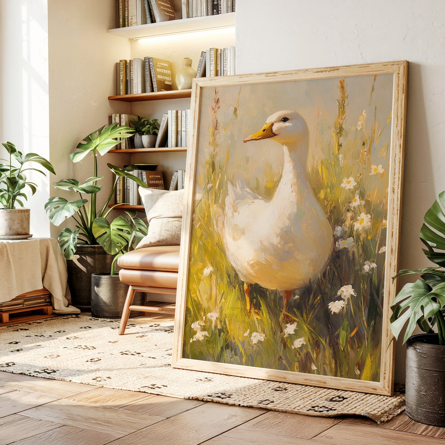 A Duck's Day Among Wildflowers