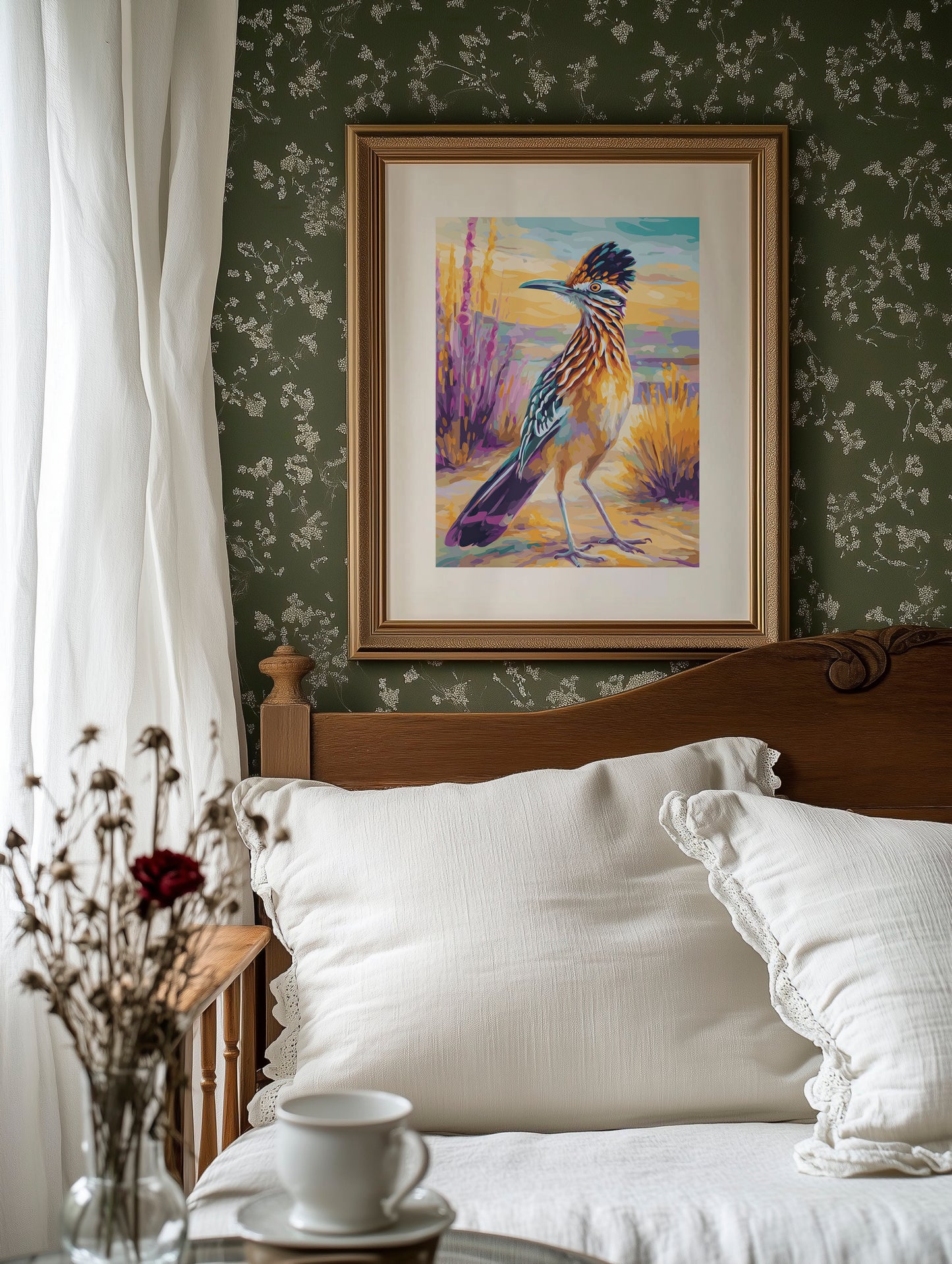 Desert Runner Wears Sunset Feathers