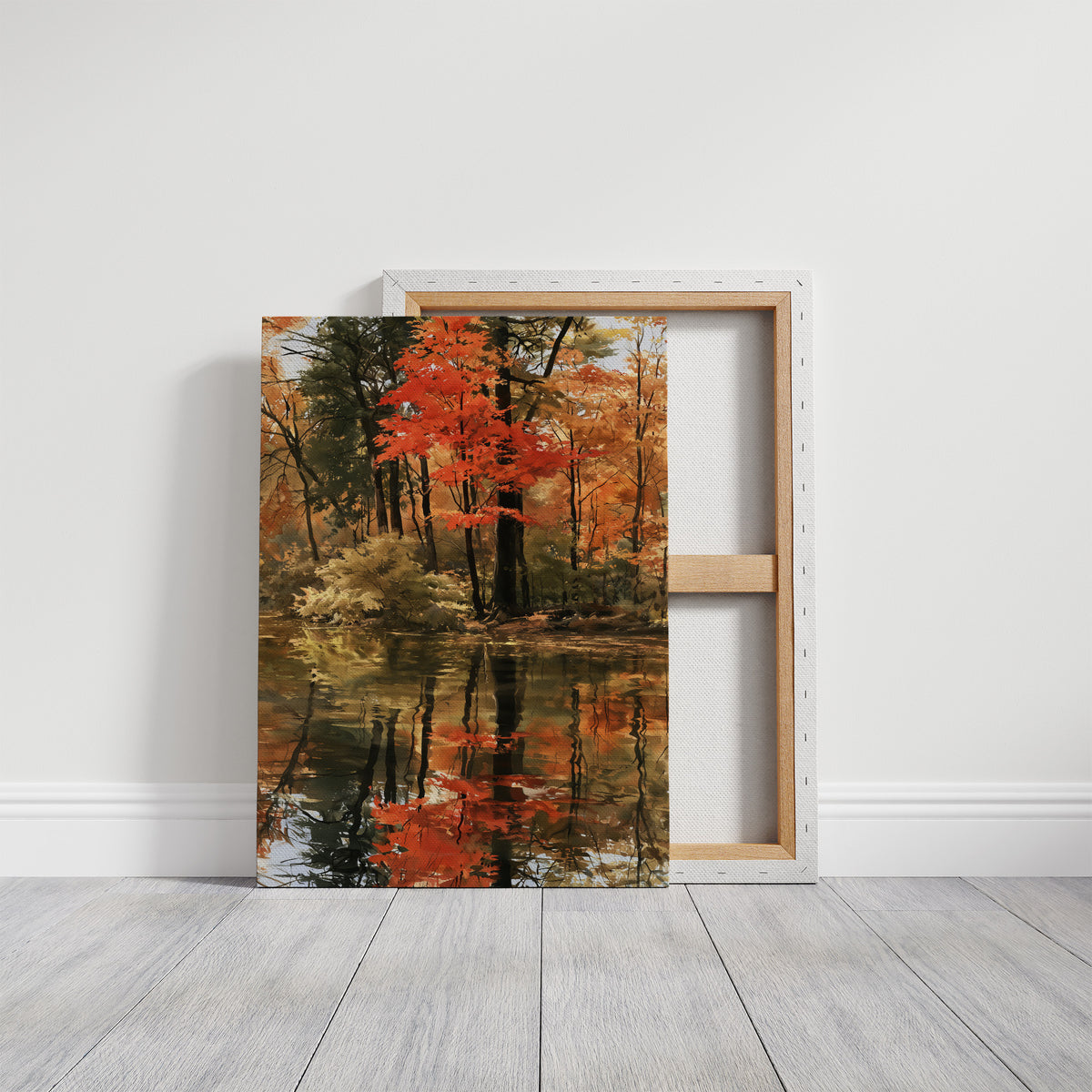 Seeing Red, Reflecting Well, gallery wrapped canvas print shown front on