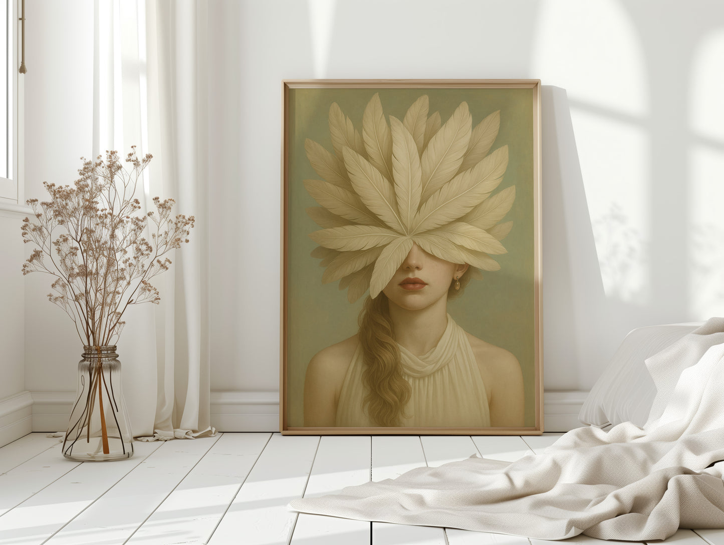 Golden Silence in Feathered Veil