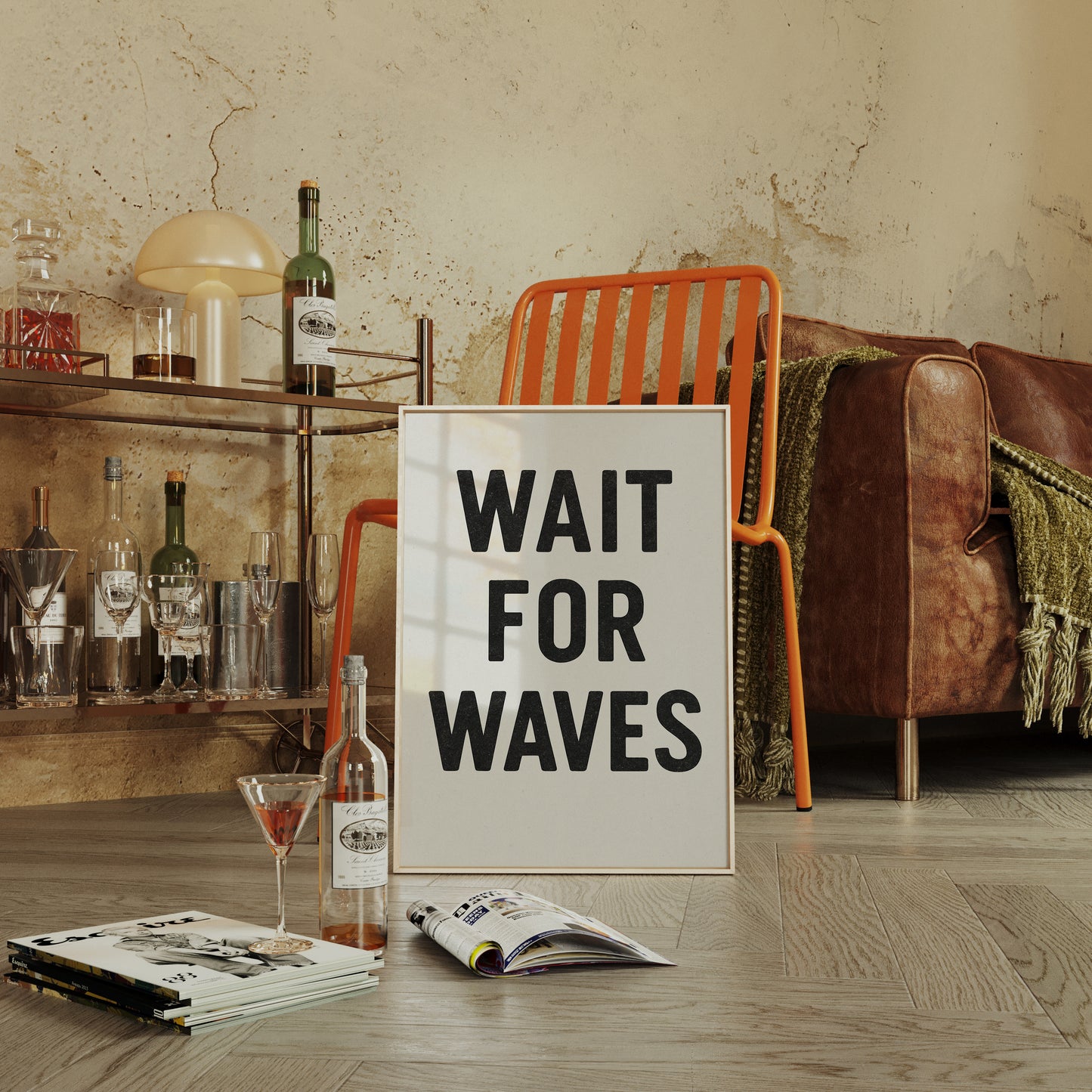 Wait for Waves Typography Print