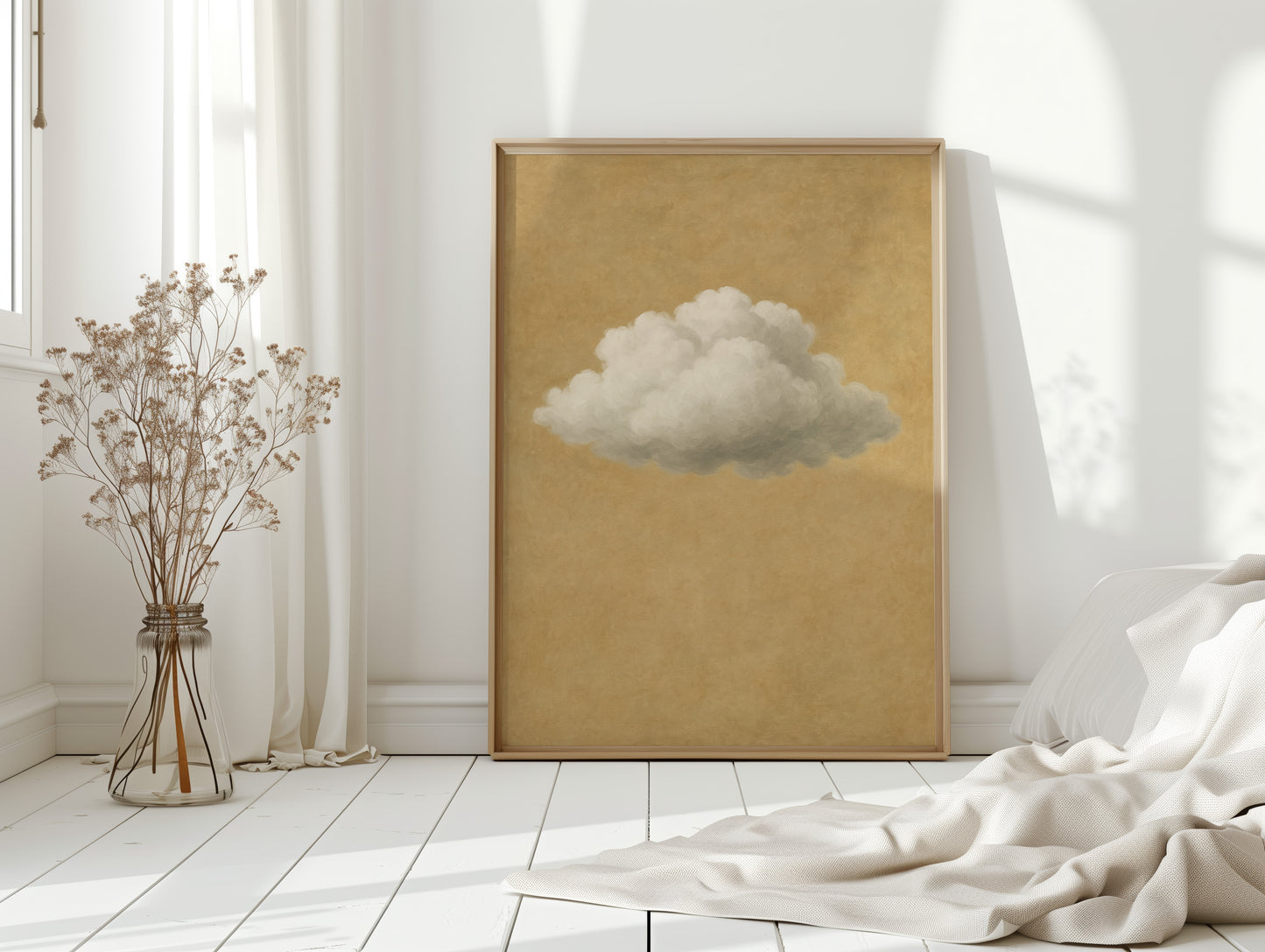 Solitary Cloud Over Ochre Sky