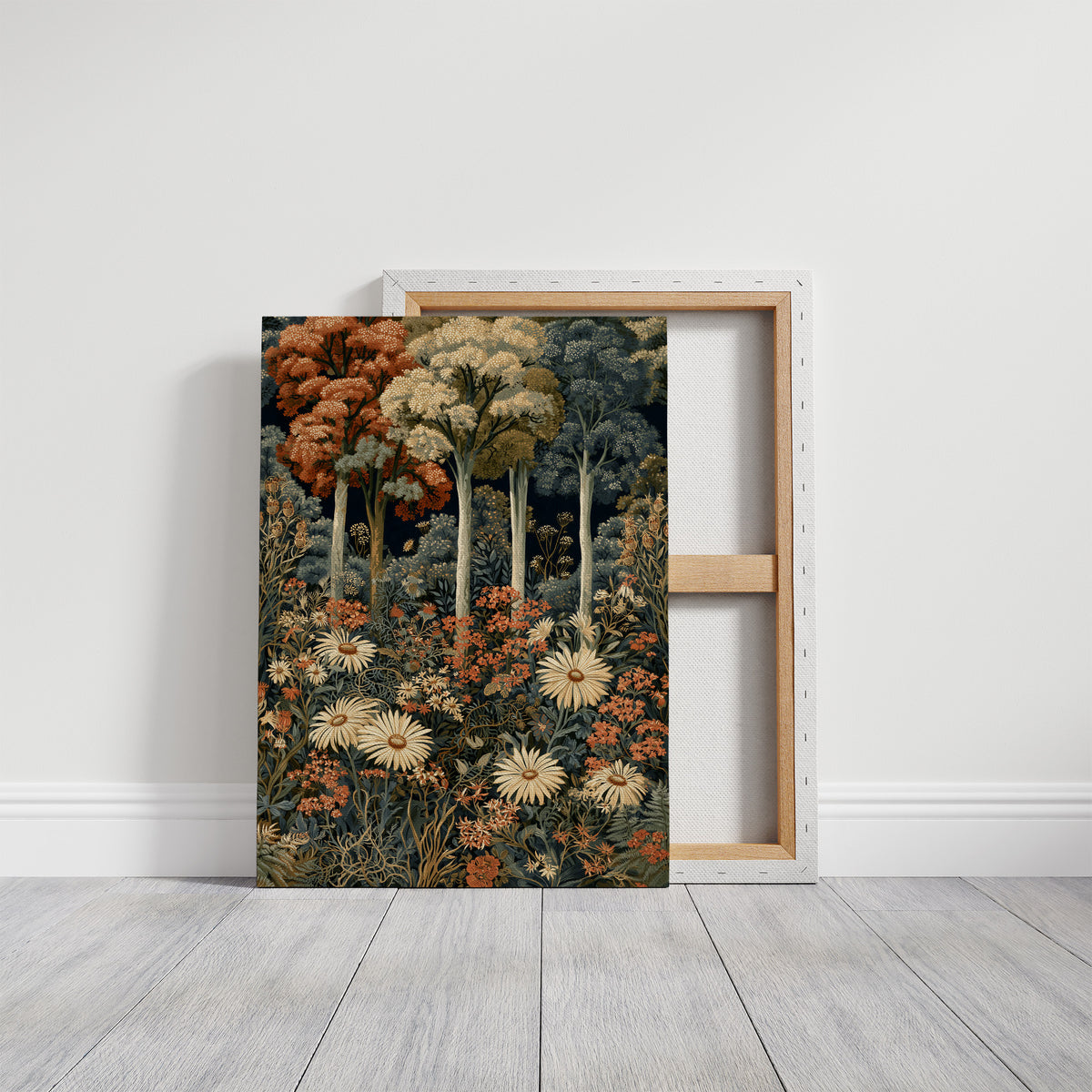 Daisy Chain Reaction In The Woods, gallery wrapped canvas print shown front on