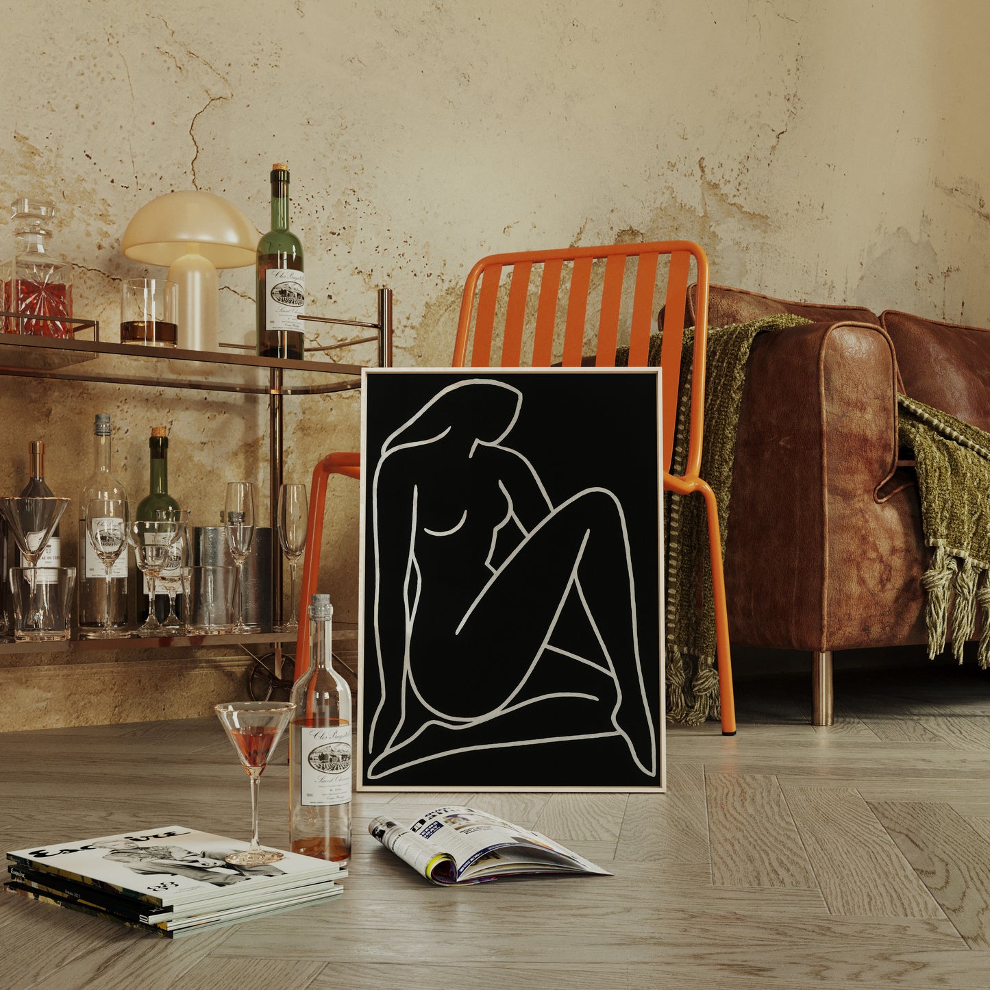 Reclining Muse in White Ink