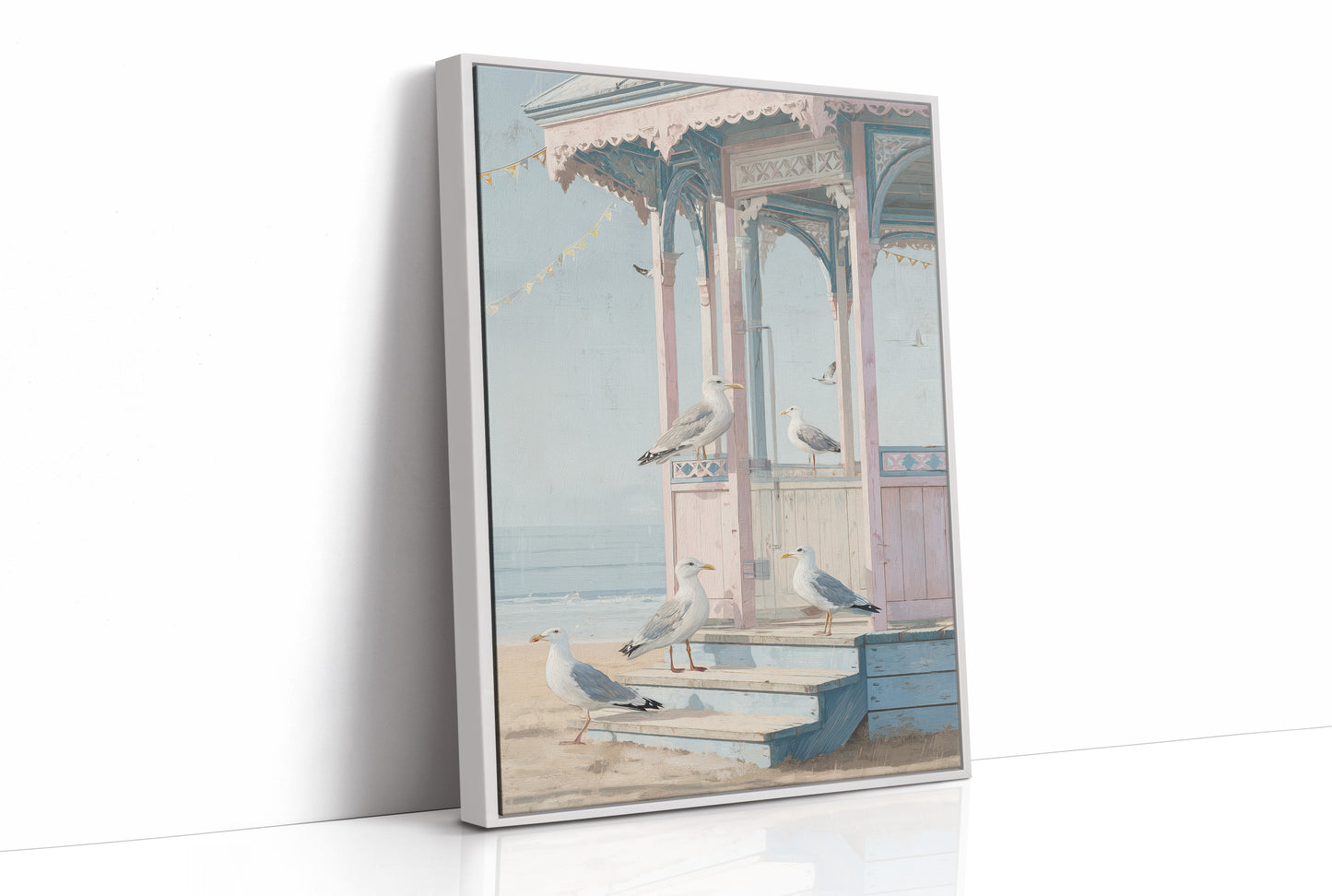 Seagulls Gather At Seaside Pavilion