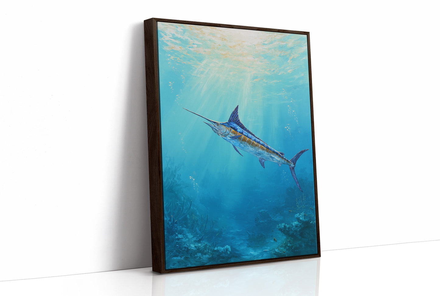 Azure Hunter Beneath Sunlit Waves