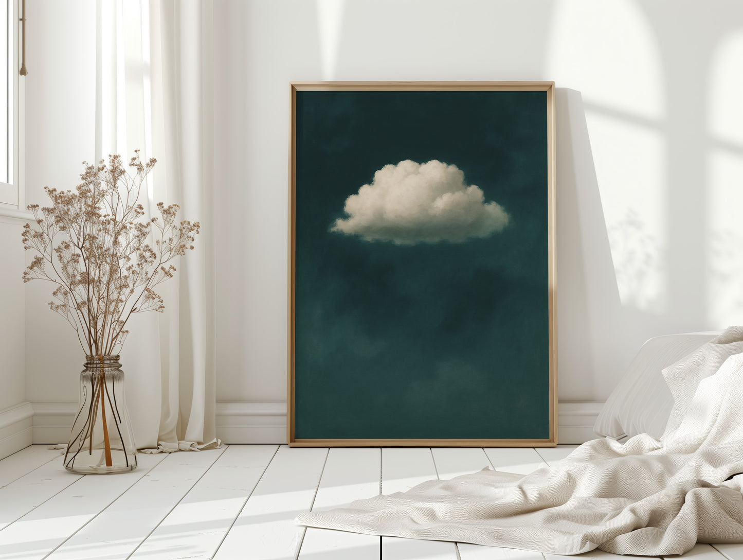 Lonely Cloud in Deep Teal Sky