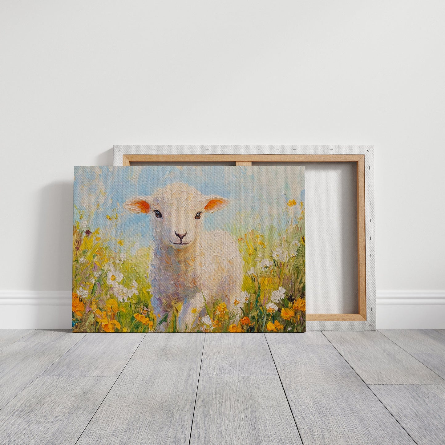Spring Lamb Among Golden Meadows