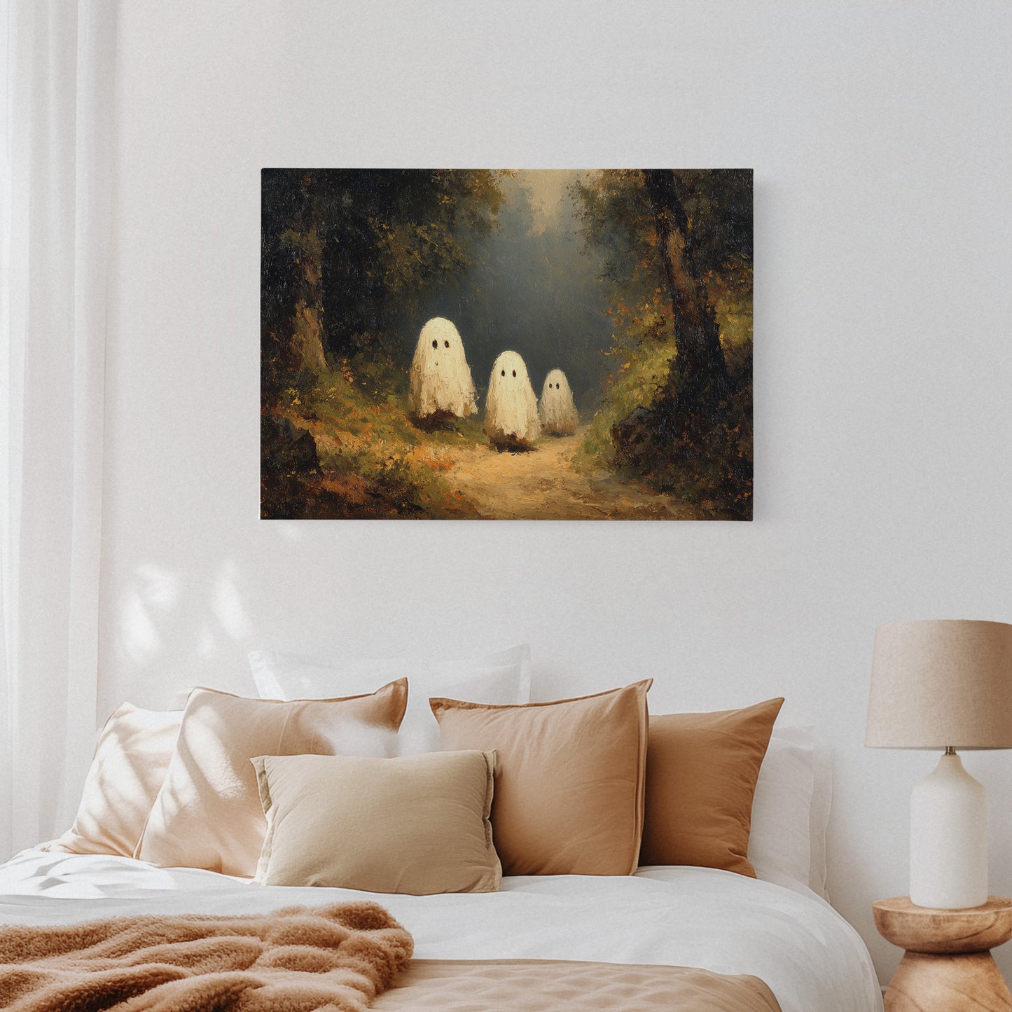 Whimsical Spirits in a Misty Forest