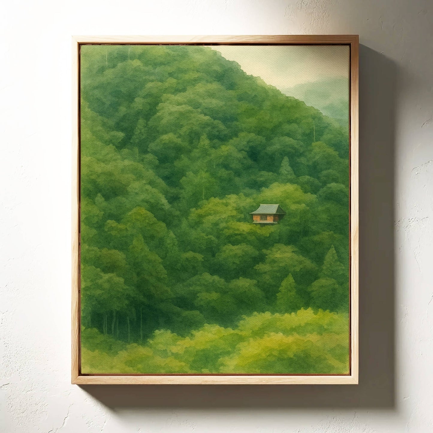 Solitary Temple Among Emerald Hills