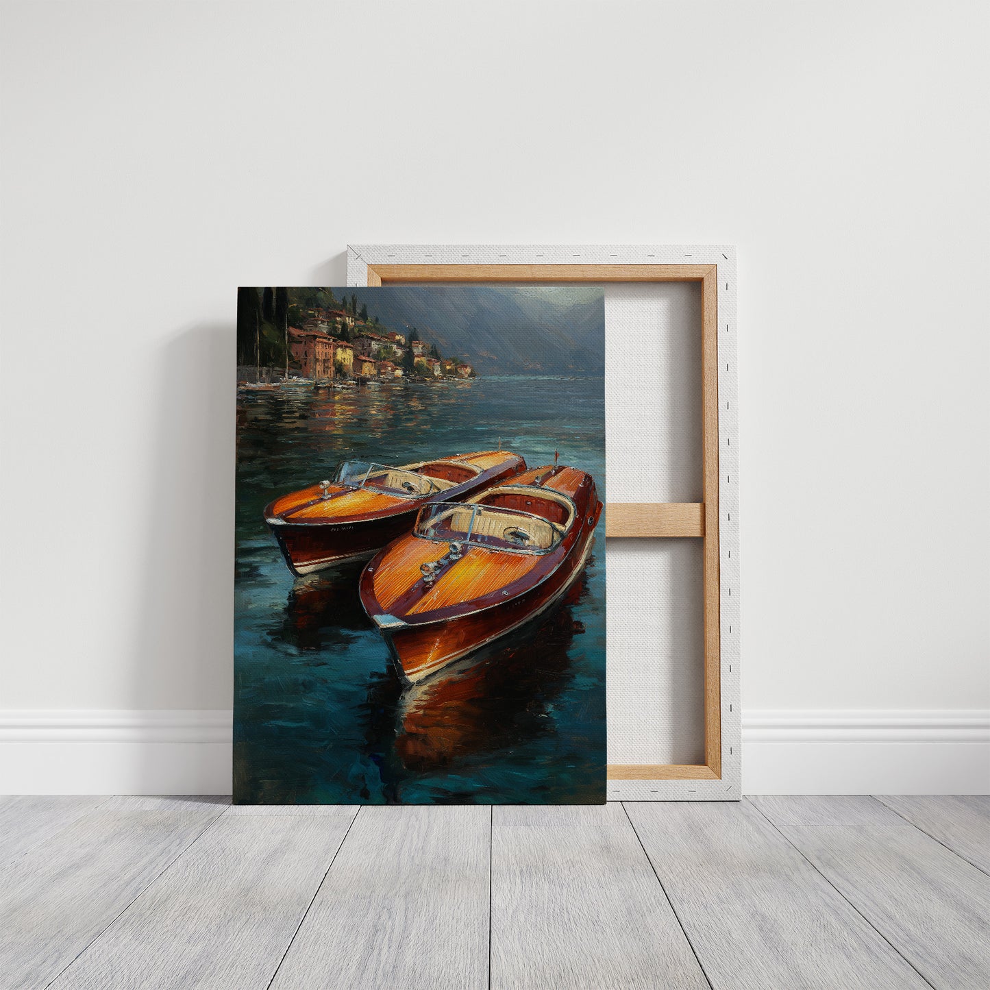 Varnished Vessels Await Mediterranean Twilight
