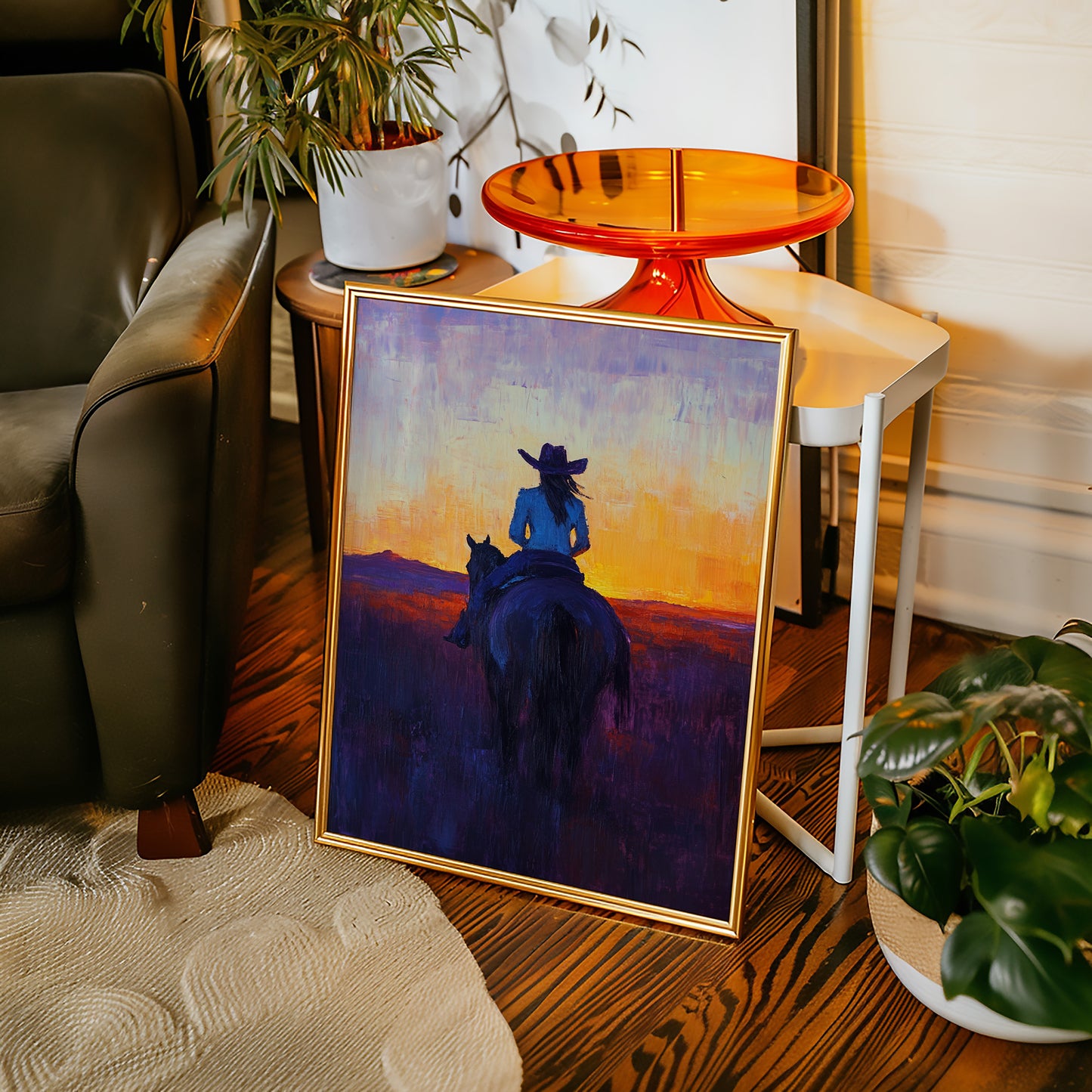 Cowgirl at Sunset Ride