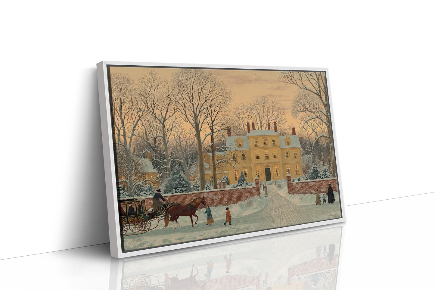 Yellow Manor Awaits Winter Evening