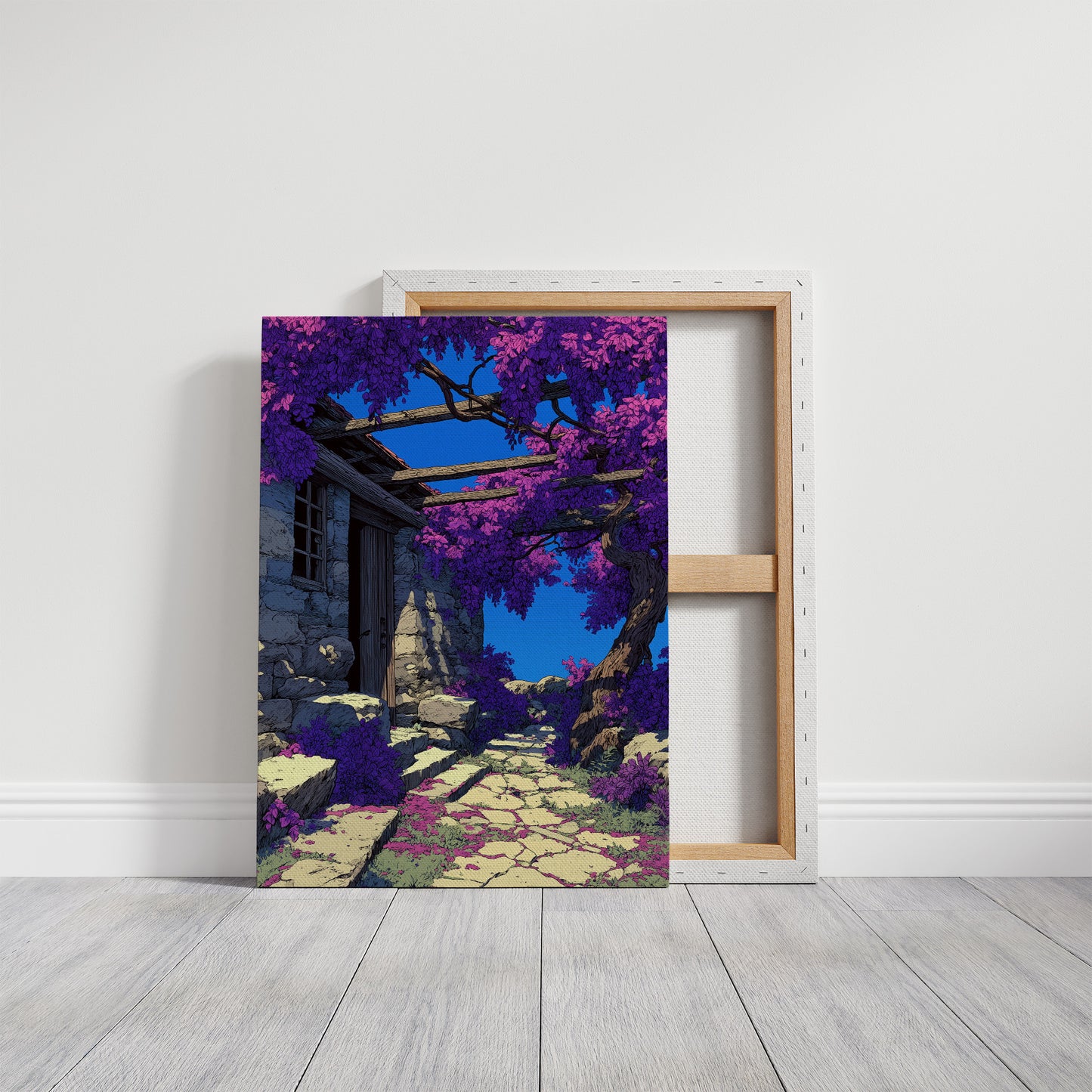 Wisteria Over the Old Stone Cottage