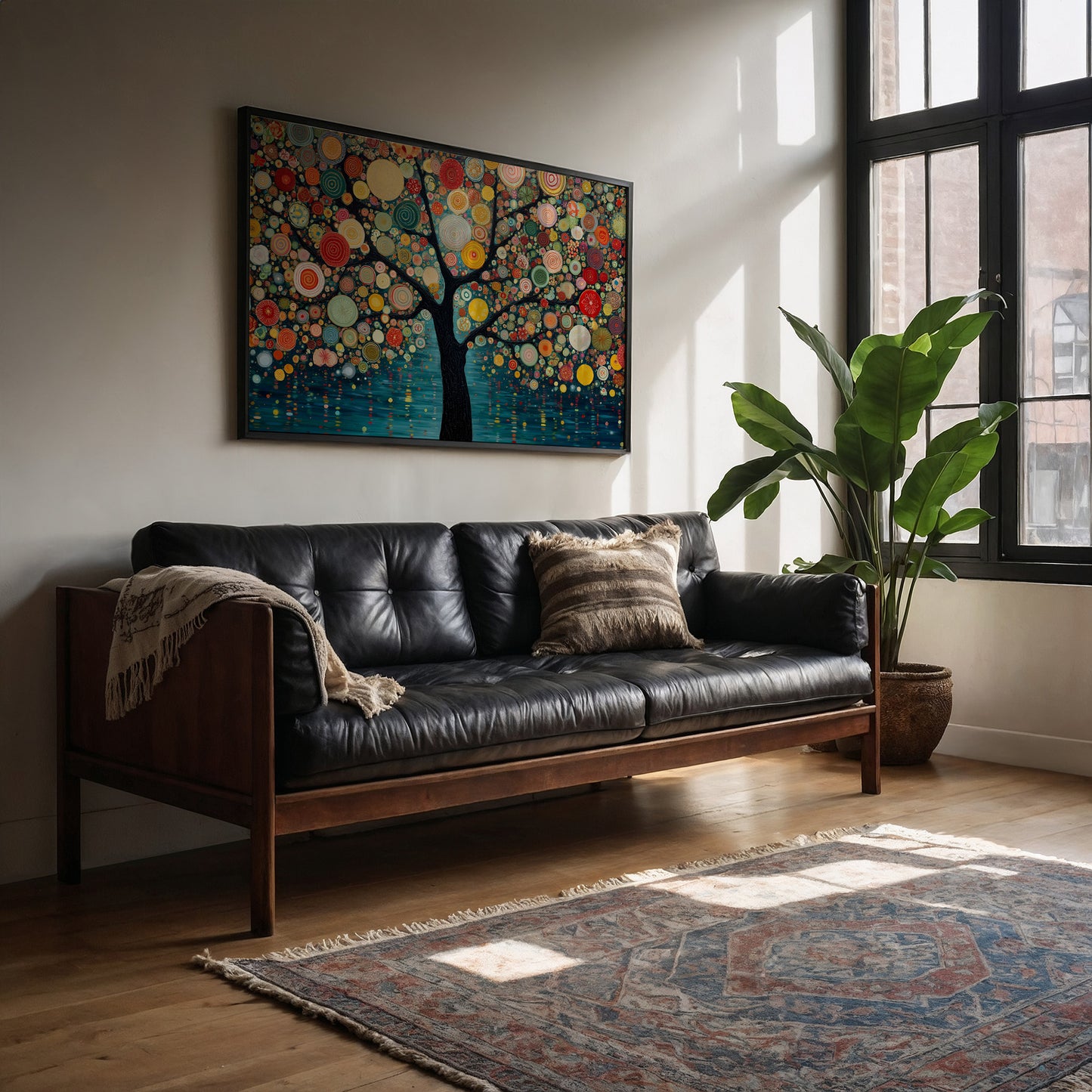 Circles Dance Through Teal Night