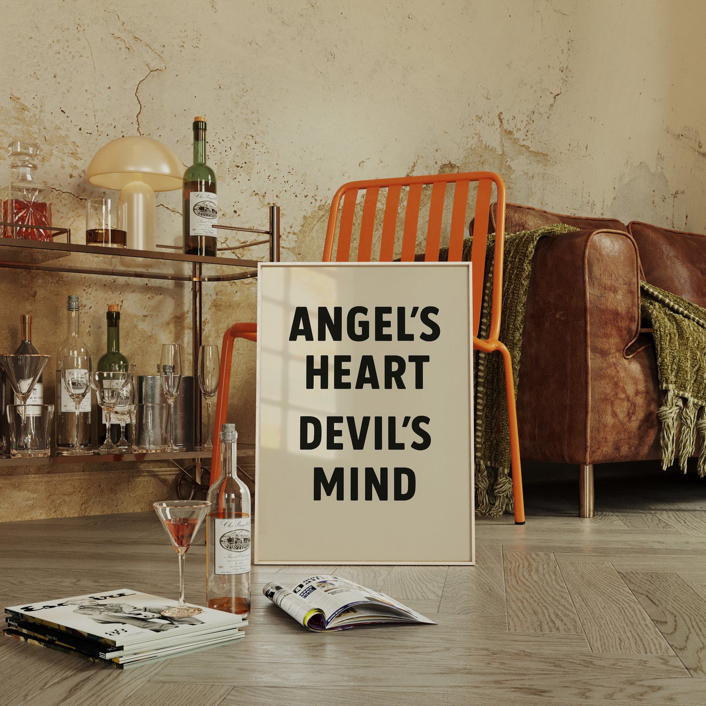 Angel’s Heart Devil’s Mind Typography Print