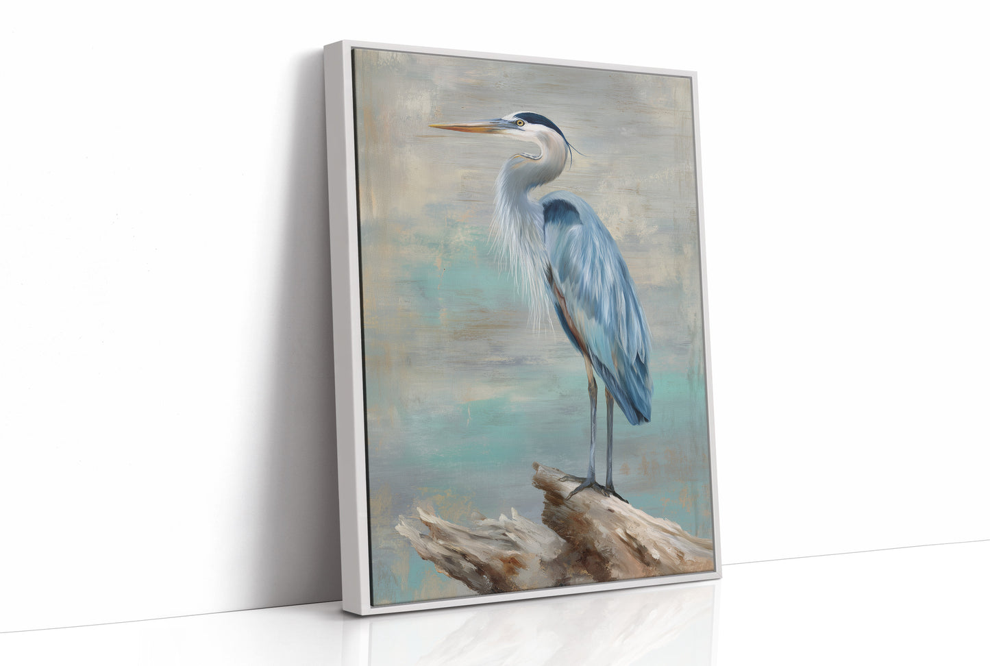 Blue Stillness On Driftwood Perch