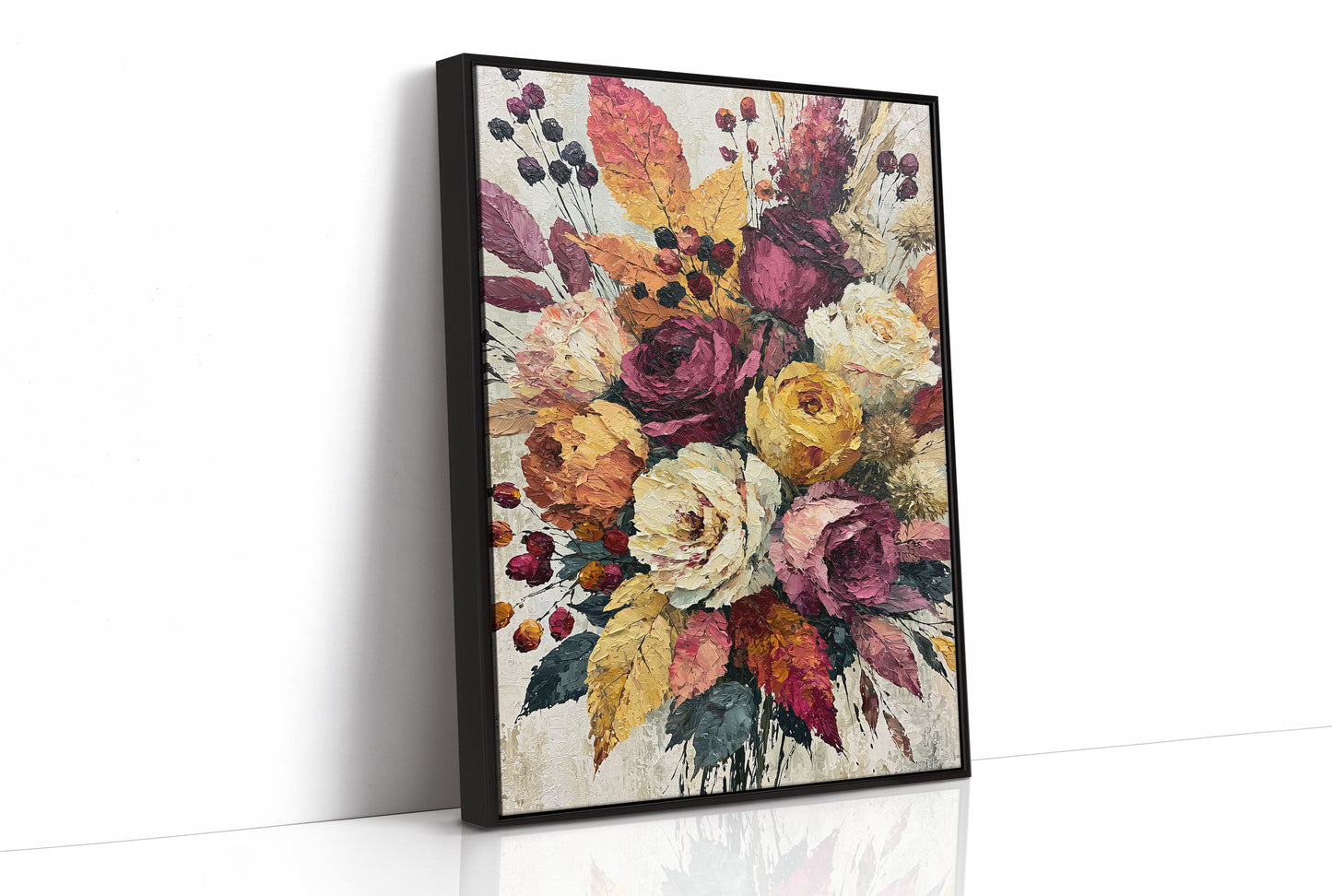 Plum & Marigold, Palette Knife Bloom
