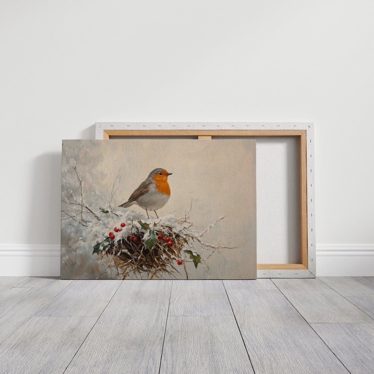 Robin's Winter Song Among Berries