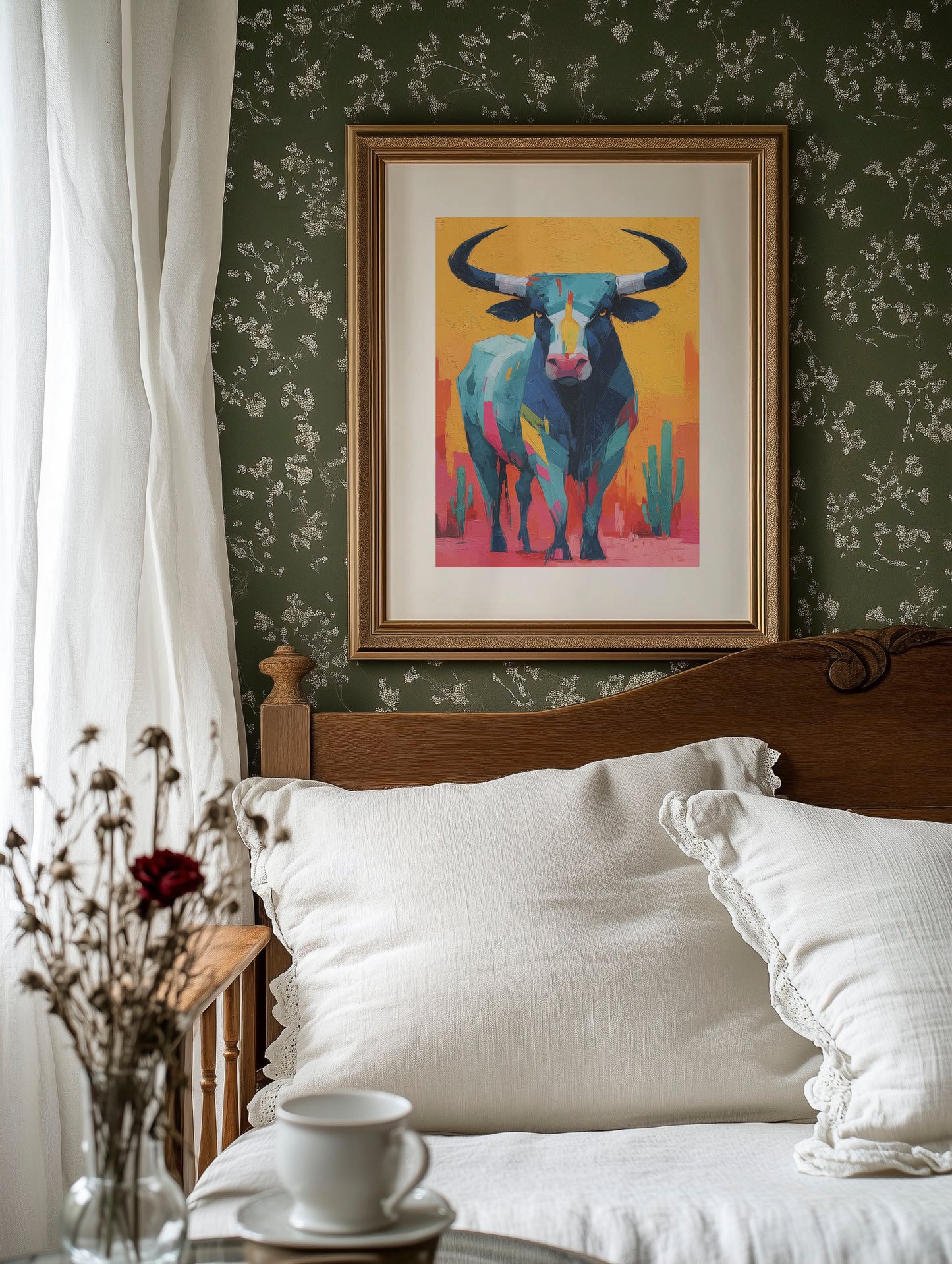 Turquoise Bull Meets Desert Dawn