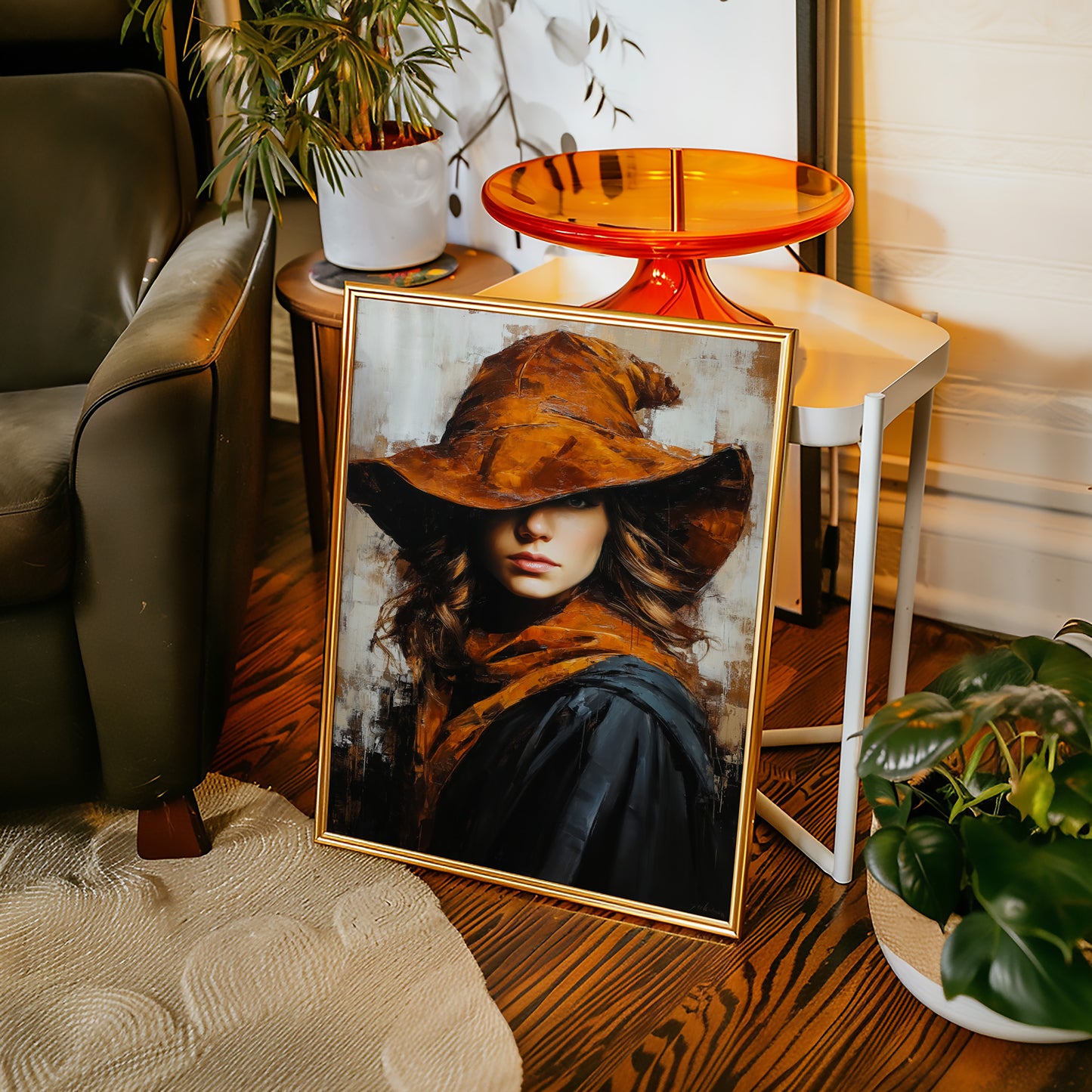 Mystical Woman in Orange Hat