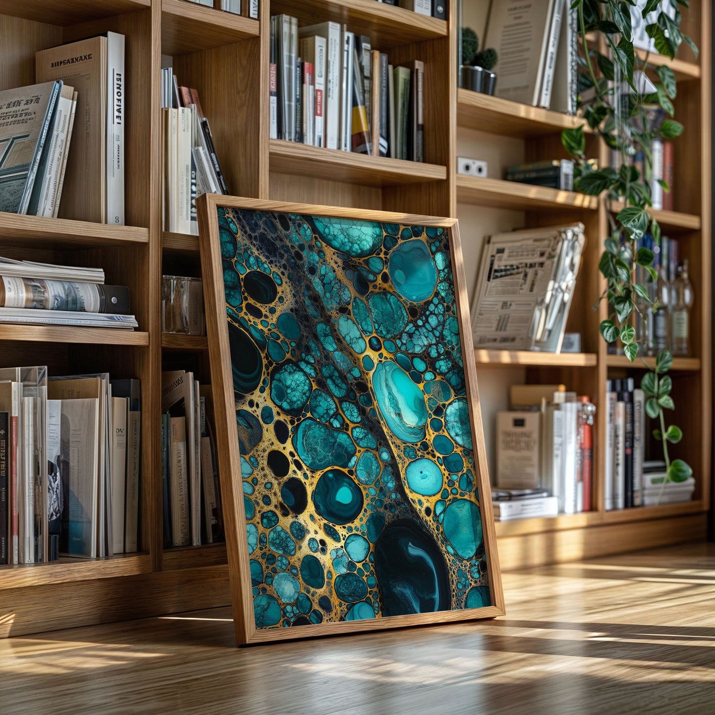 Golden Currents Beneath Turquoise Skin