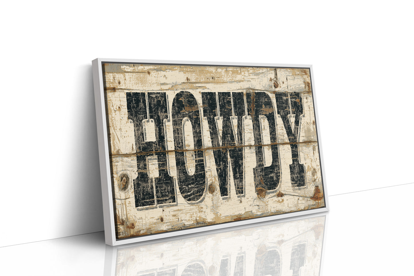 Howdy Weathered Wood Sign