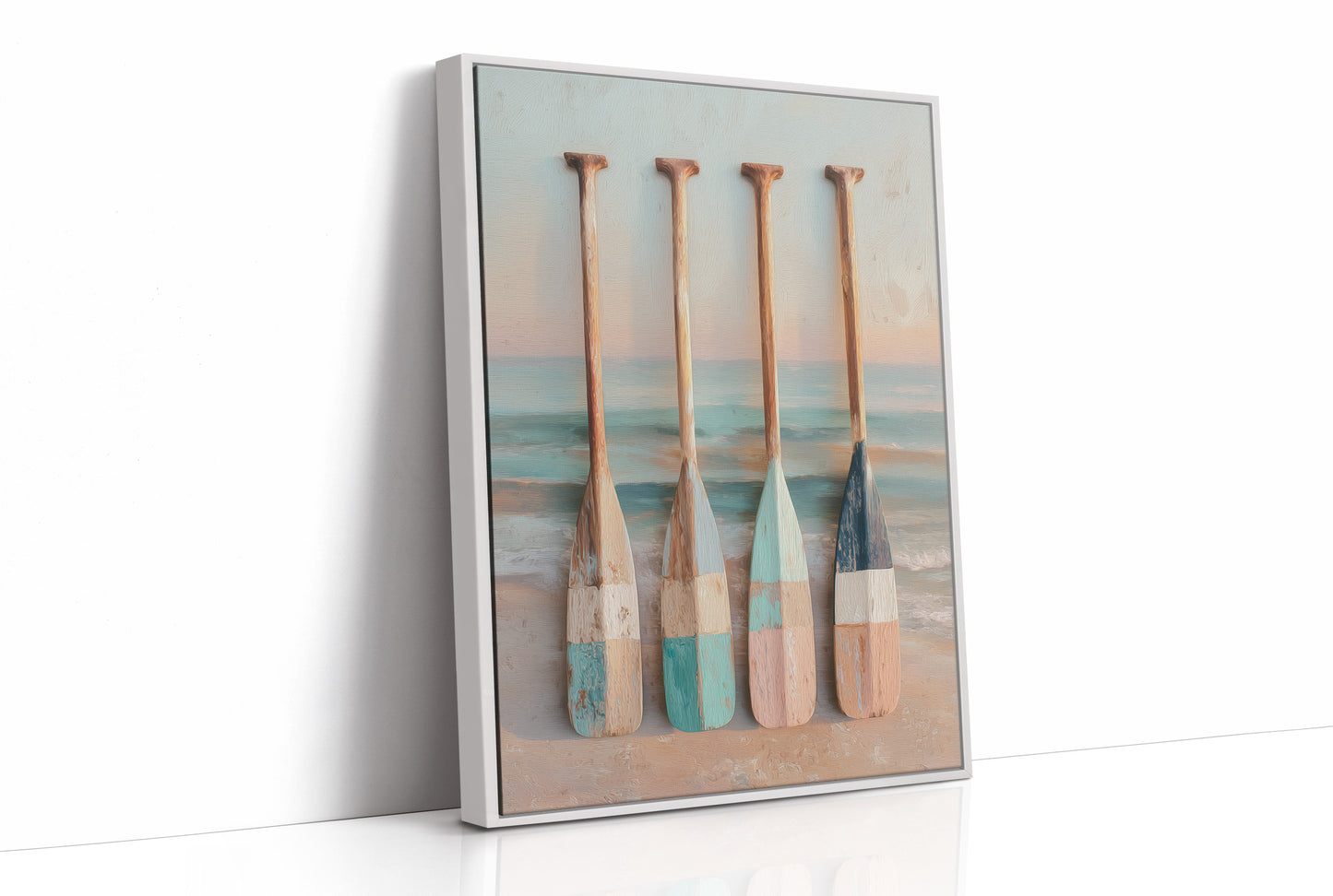 Coastal Oars Rest Between Tides