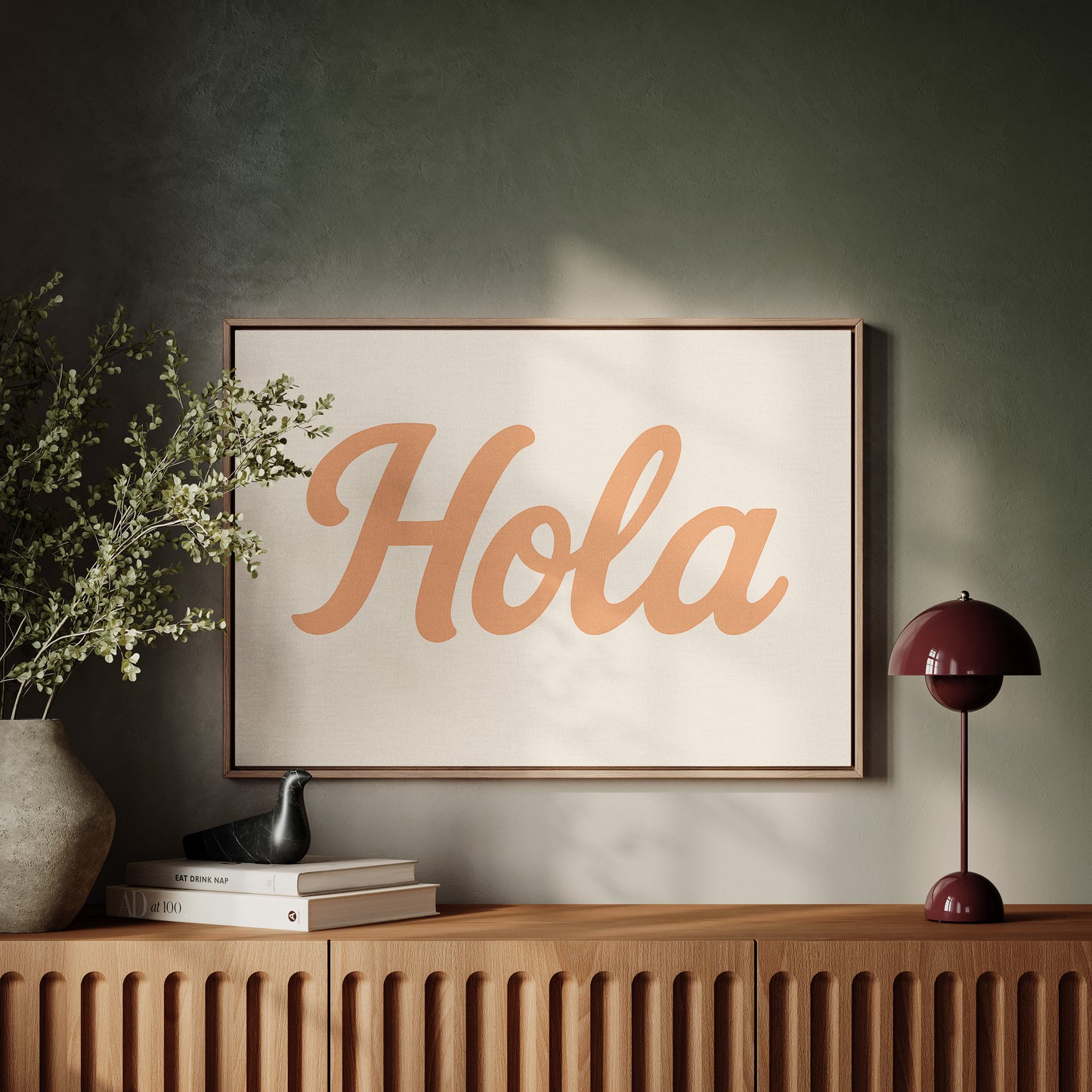 Hola Retro Script Wall Art