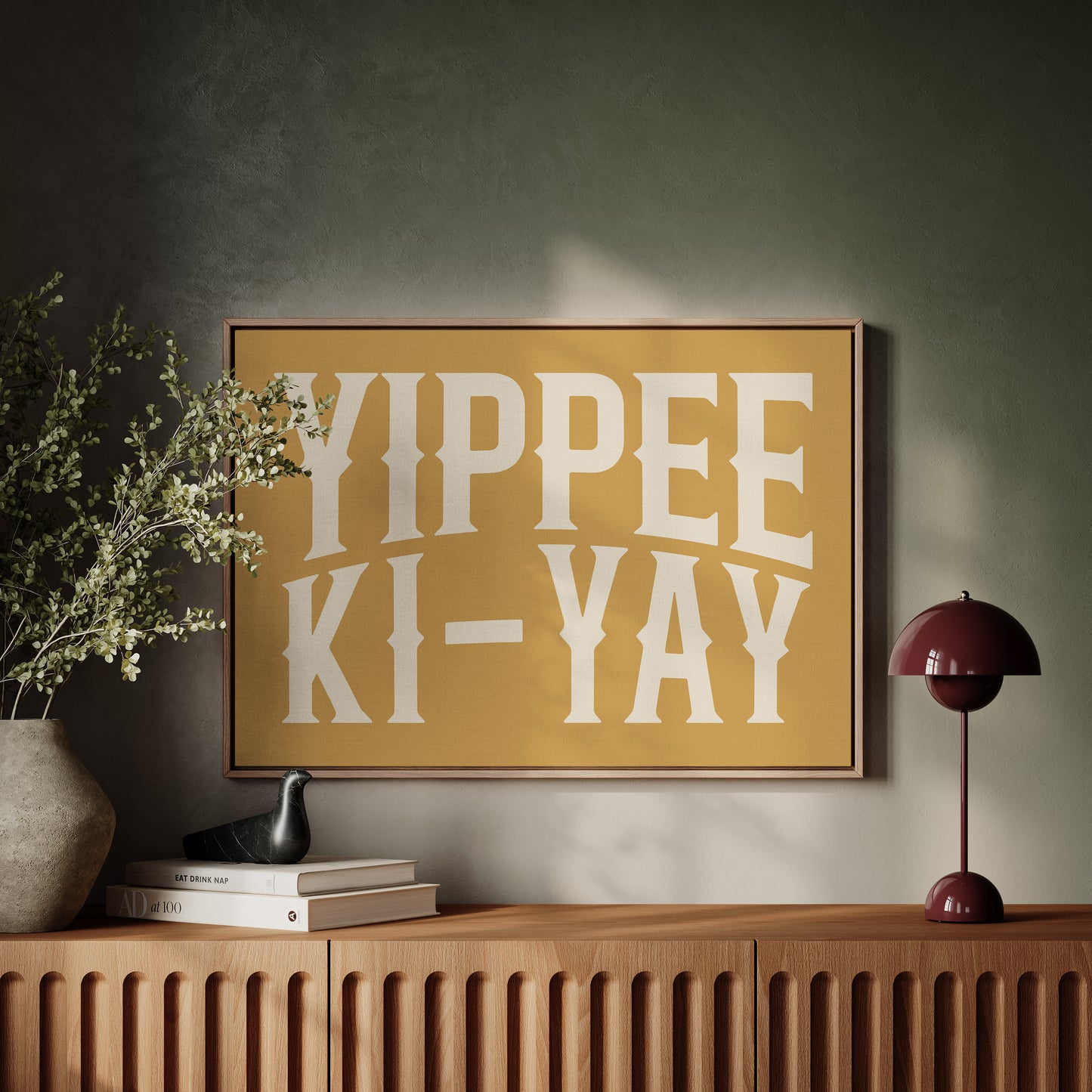 Yippee Ki-Yay Rustic Gold Western Print
