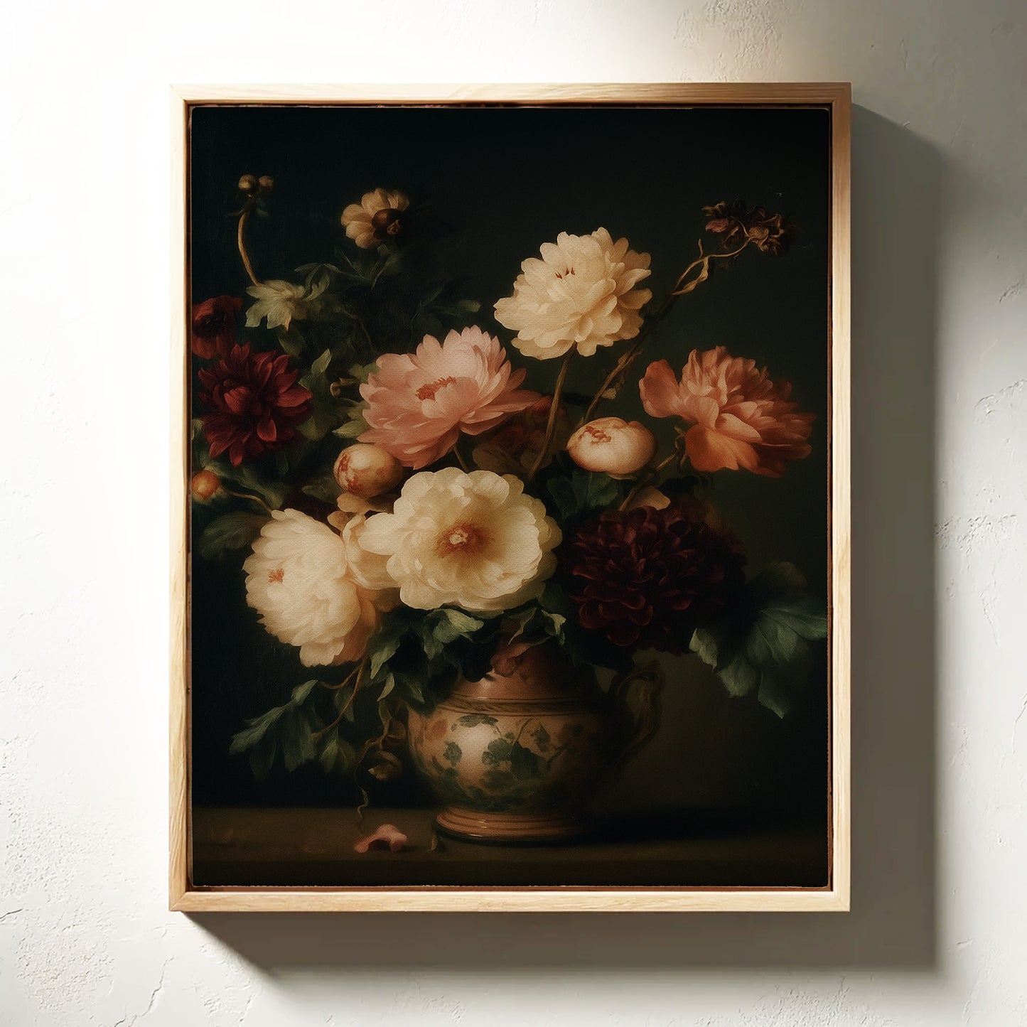 Baroque Peonies in Earthen Vase