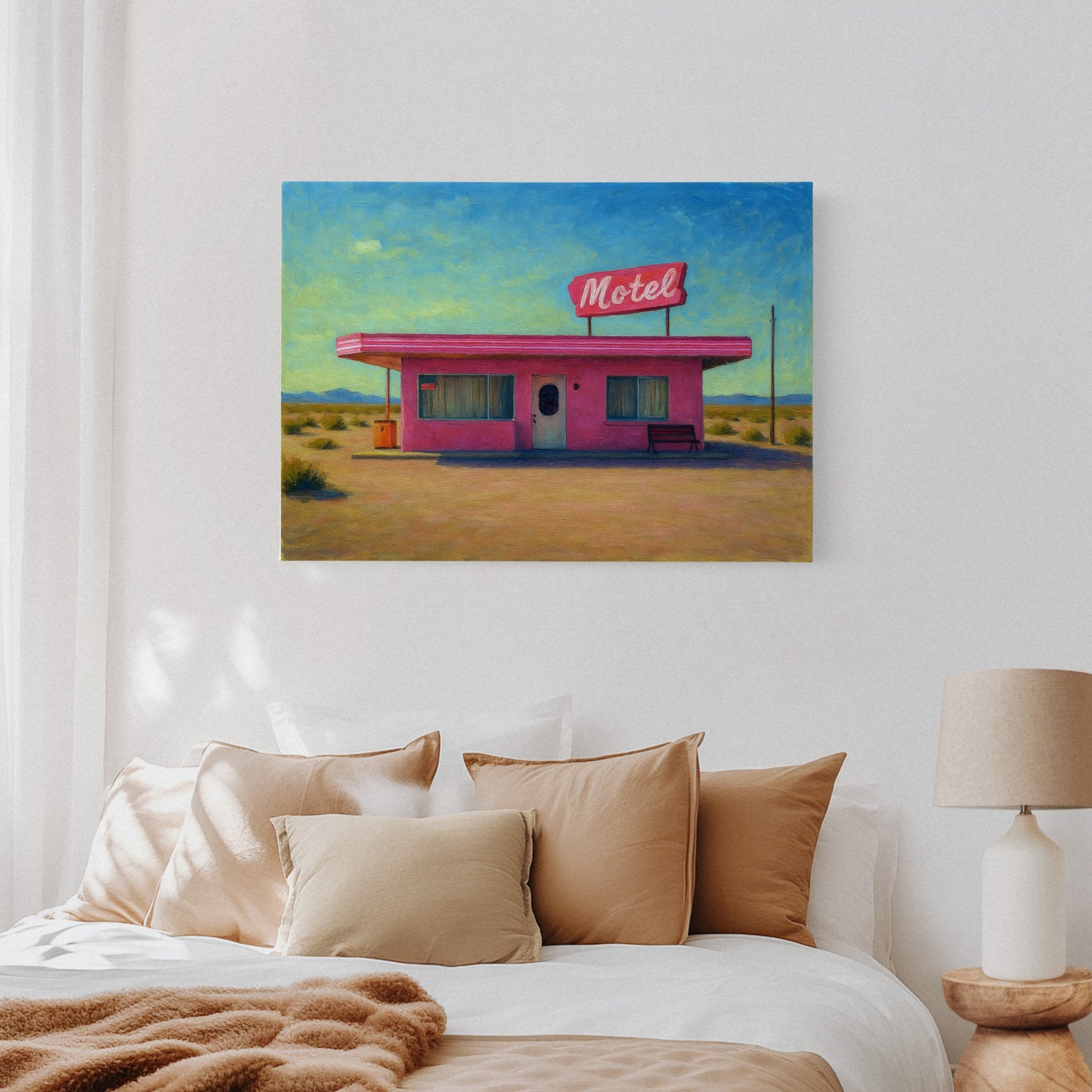 Desert Dream – Retro Pink Motel Wall Art