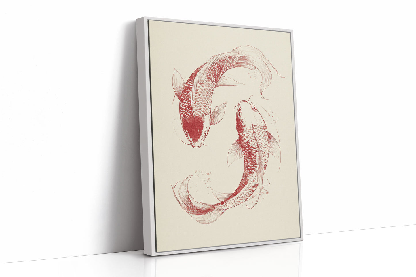 Yin-Yang Koi Fish – Minimalist Japanese Ink Wall Art