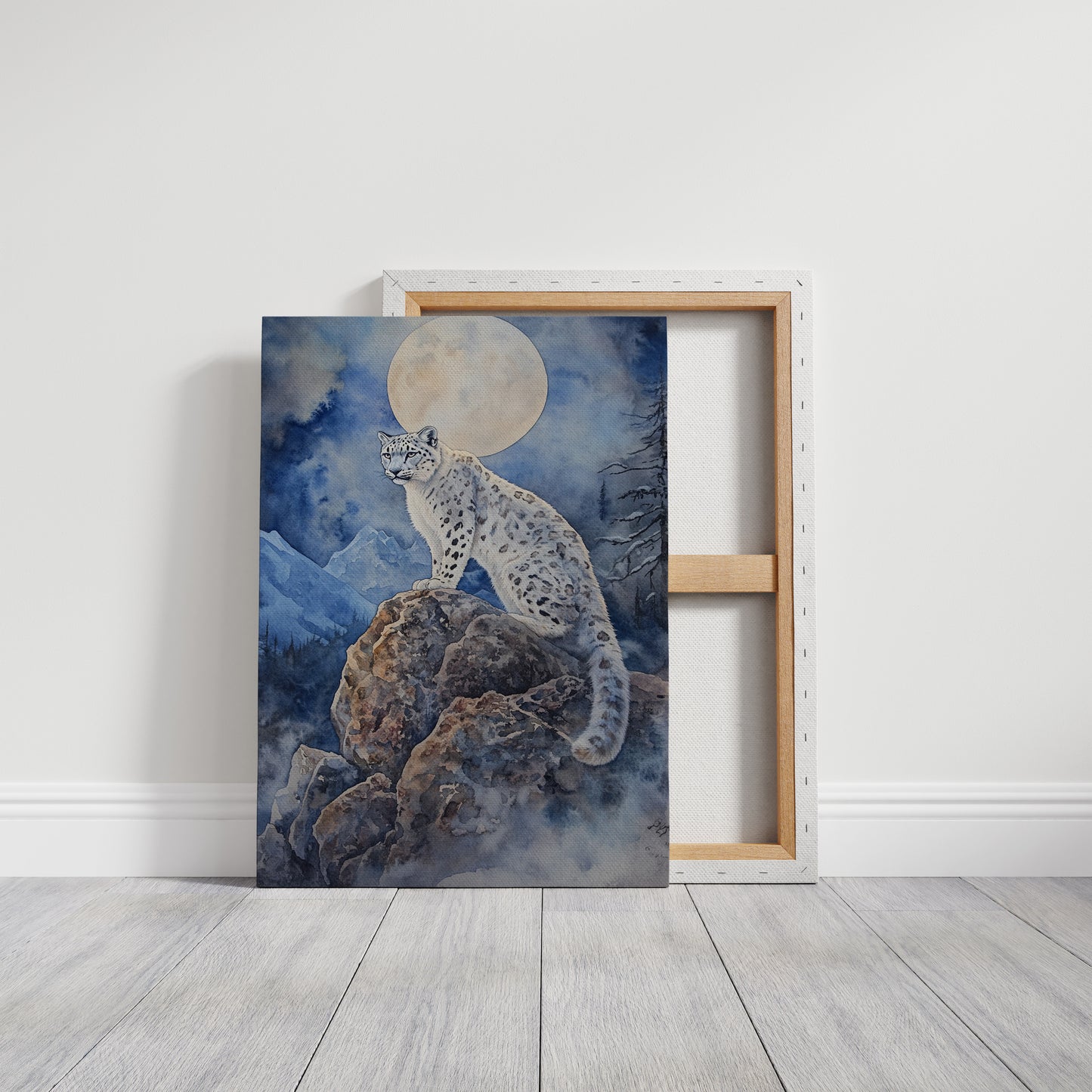 Moonlit Watch of the Snow Leopard