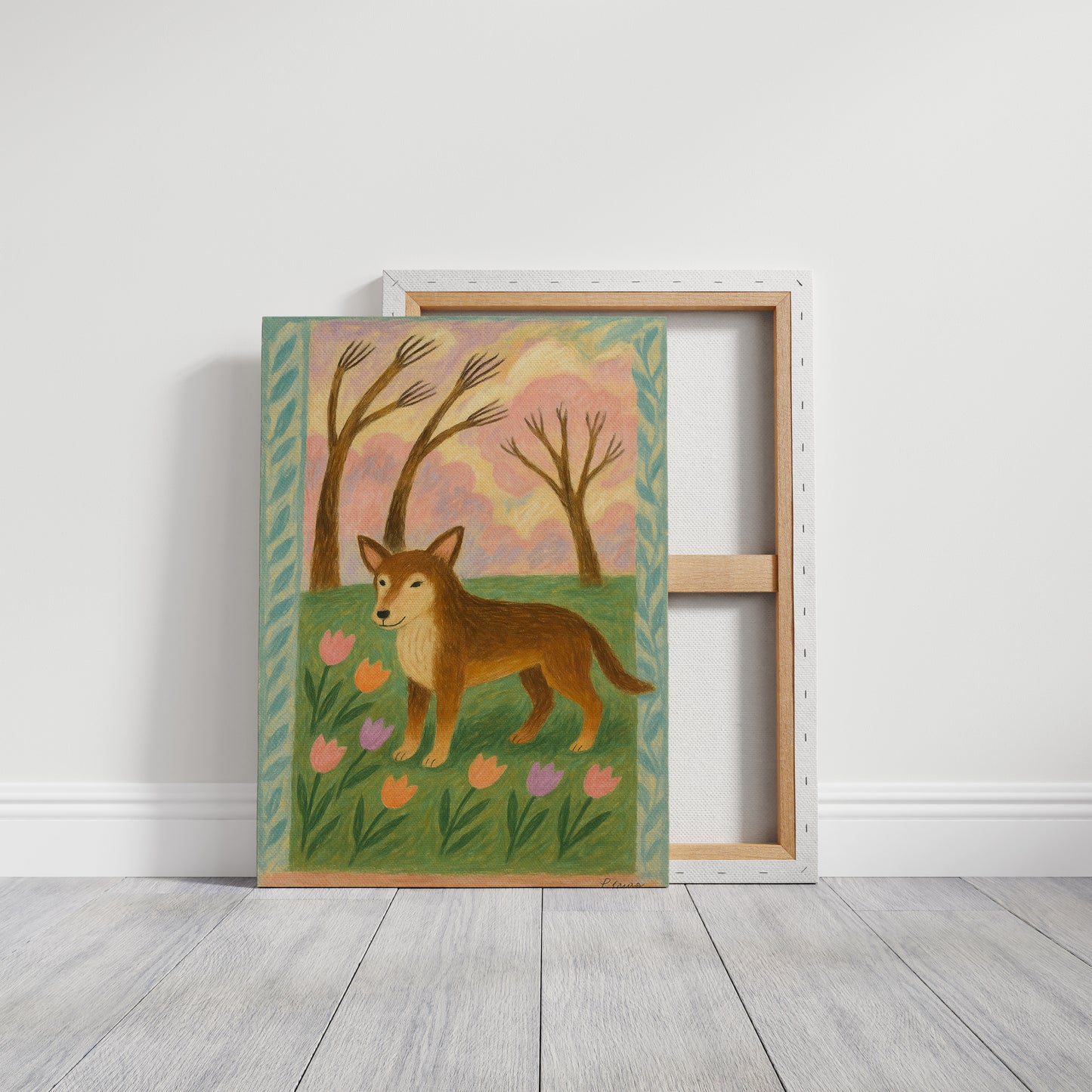 Spring Pup in Tulip Meadow