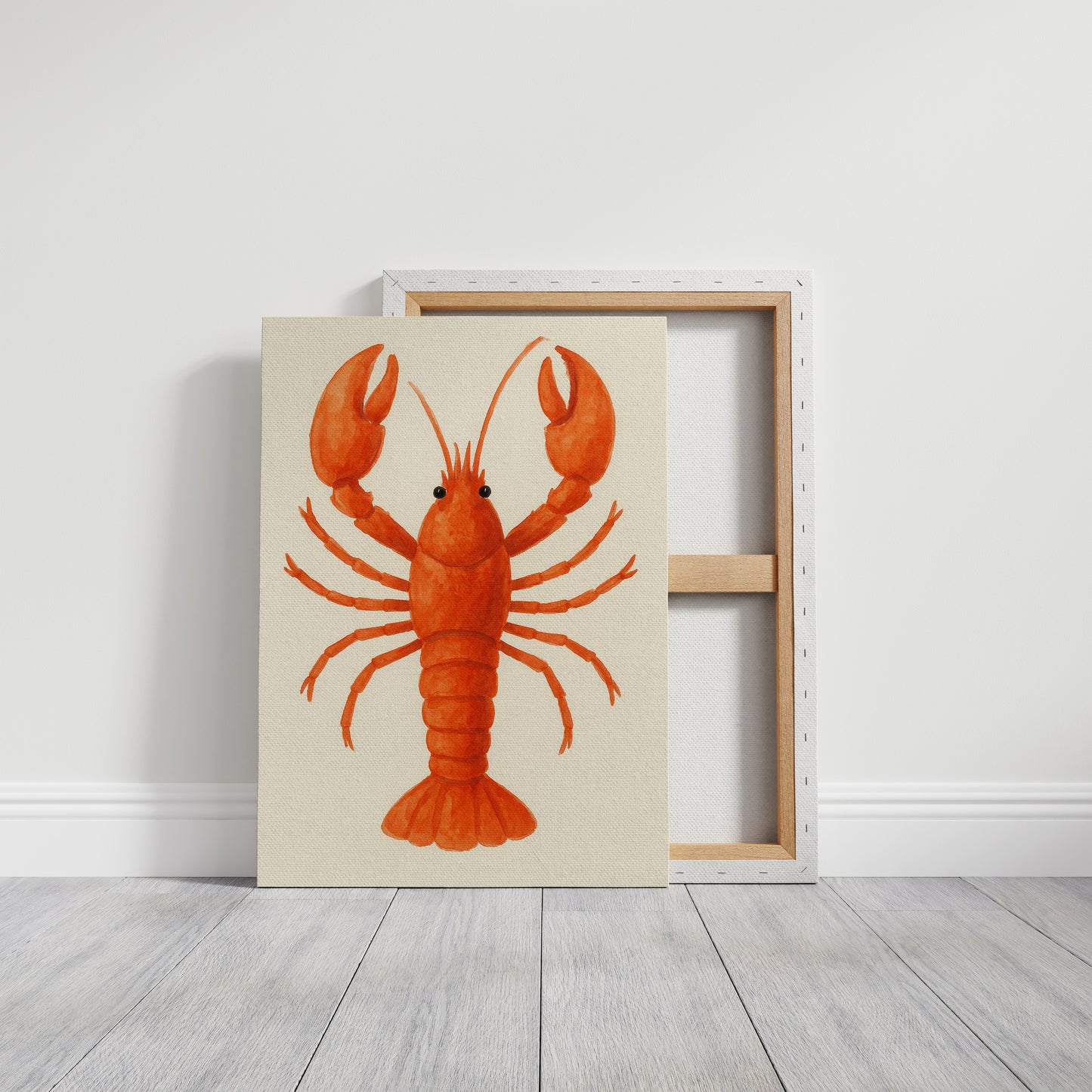 Watercolor Lobster in Coastal Red