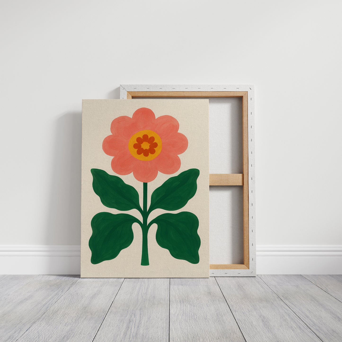 Sunny Bloom in Coral and Green