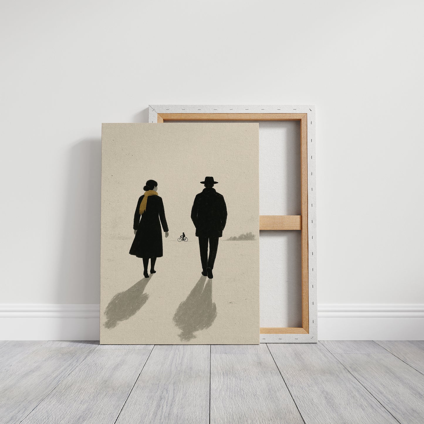 Winter Walk with Yellow Scarf