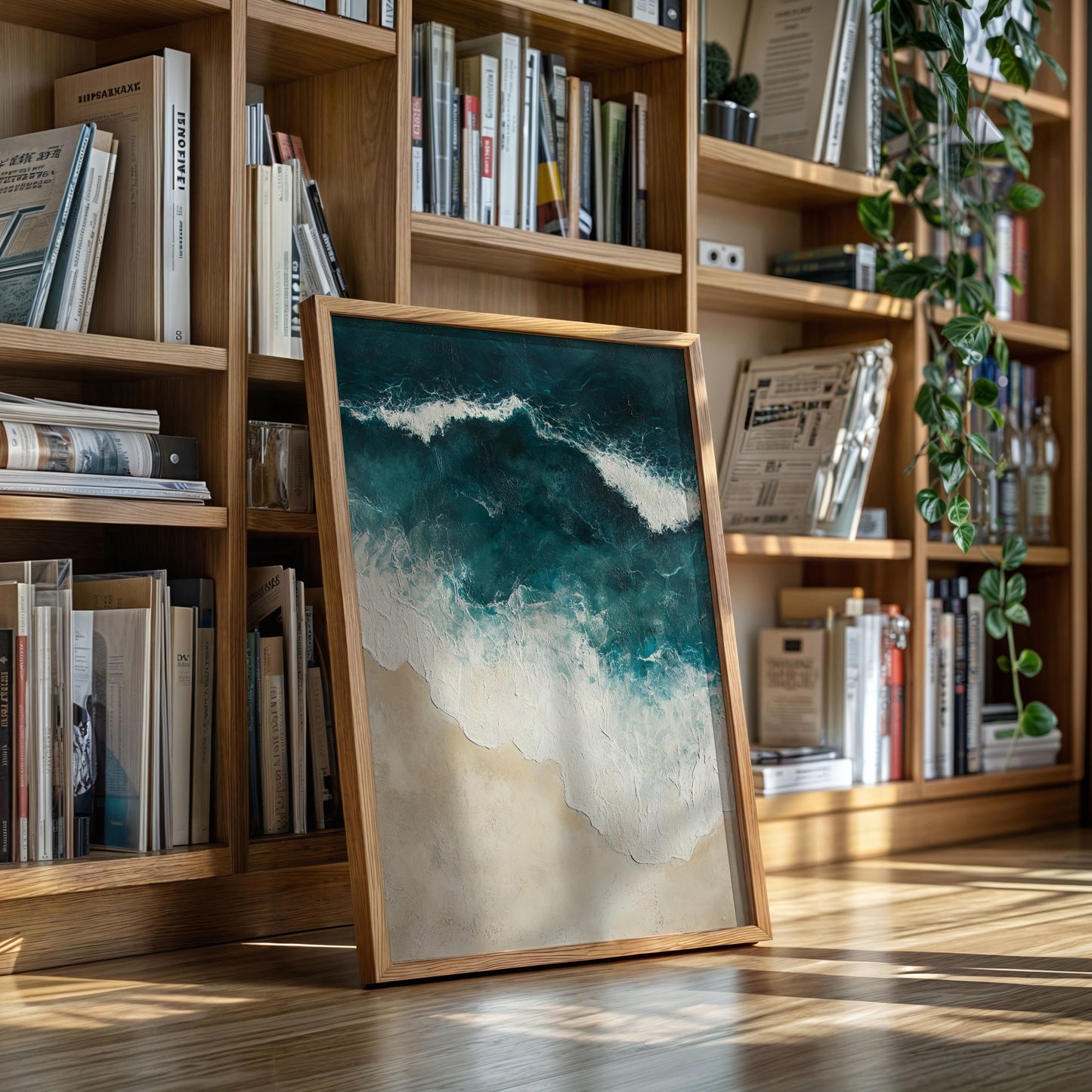 Waves Crashing on Sculpted Shore