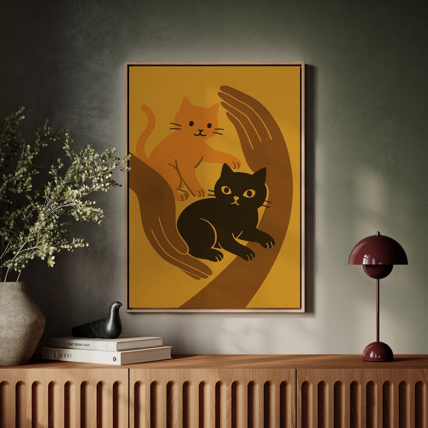 Safe Paws Warm Hearts Cat Print