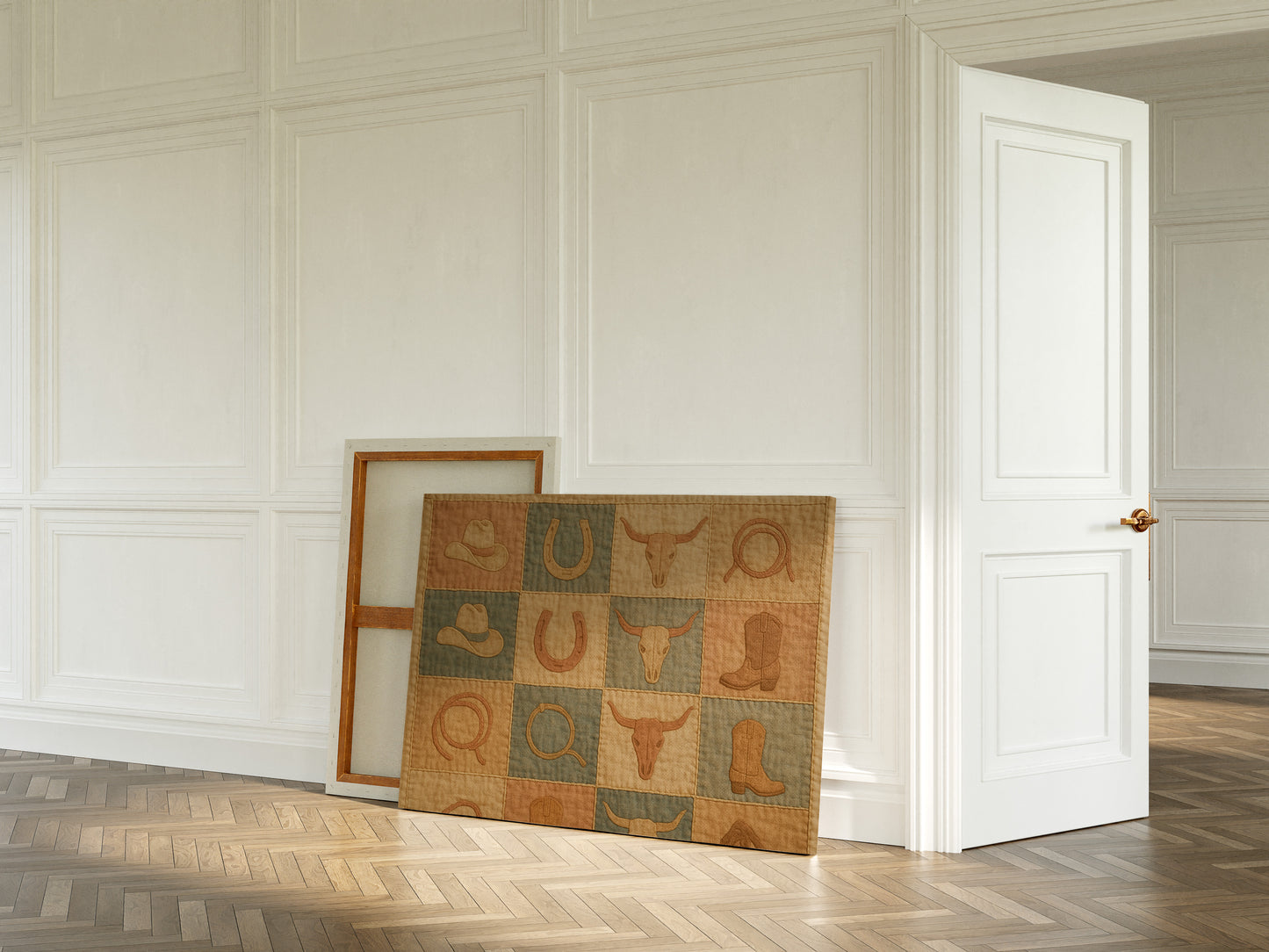 Western Icons Patchwork Quilt Print