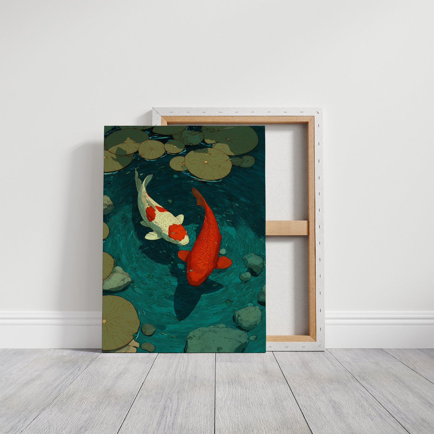 Koi Circling the Lily Pads