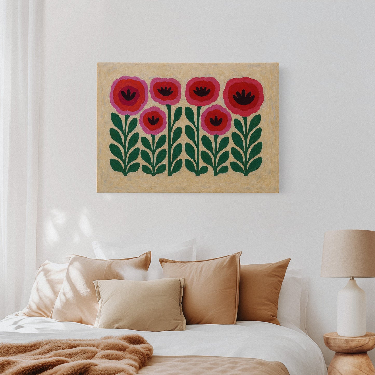 Folk Garden – Scandinavian Poppy Wall Art