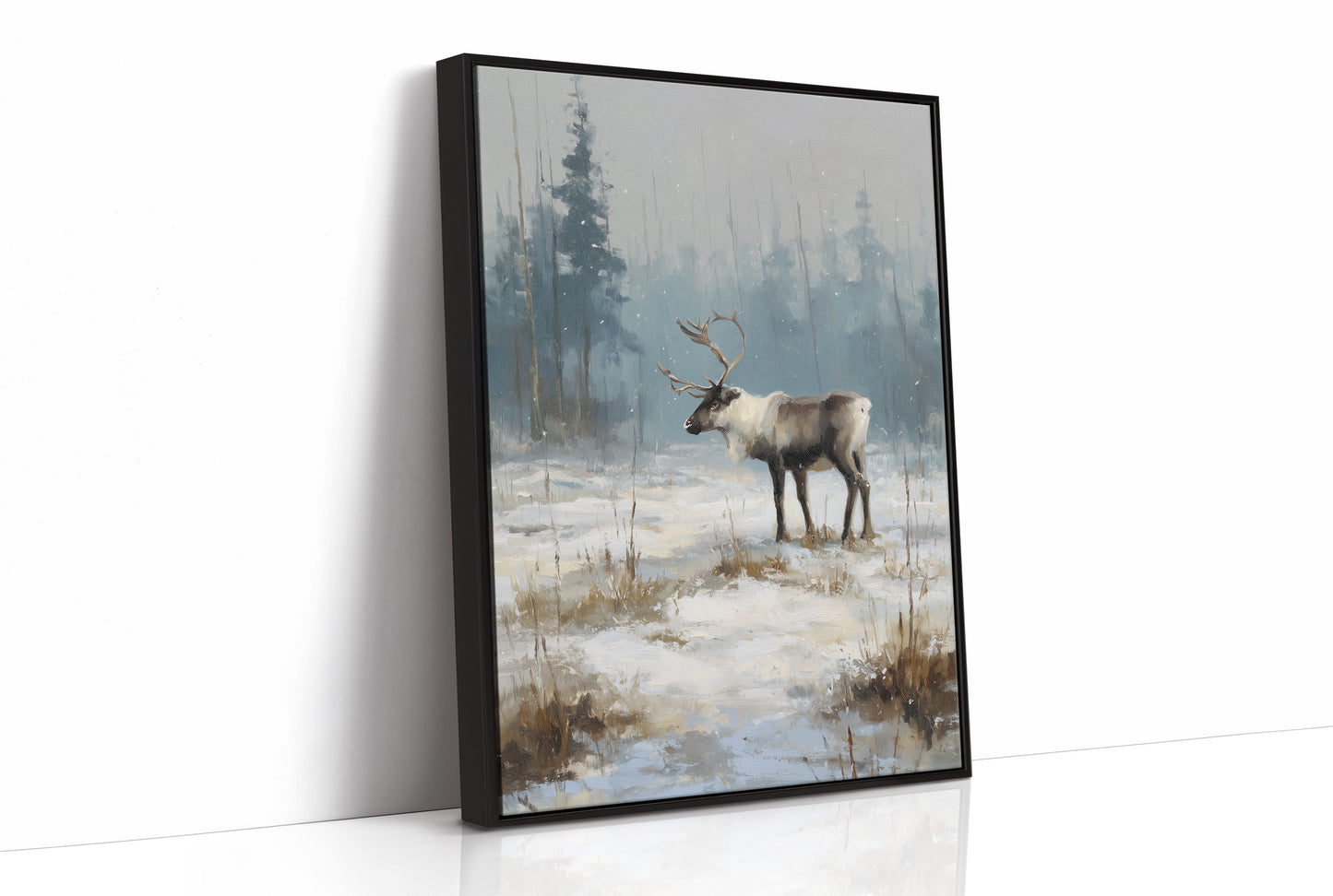 Silent Hooves Through Falling Snow