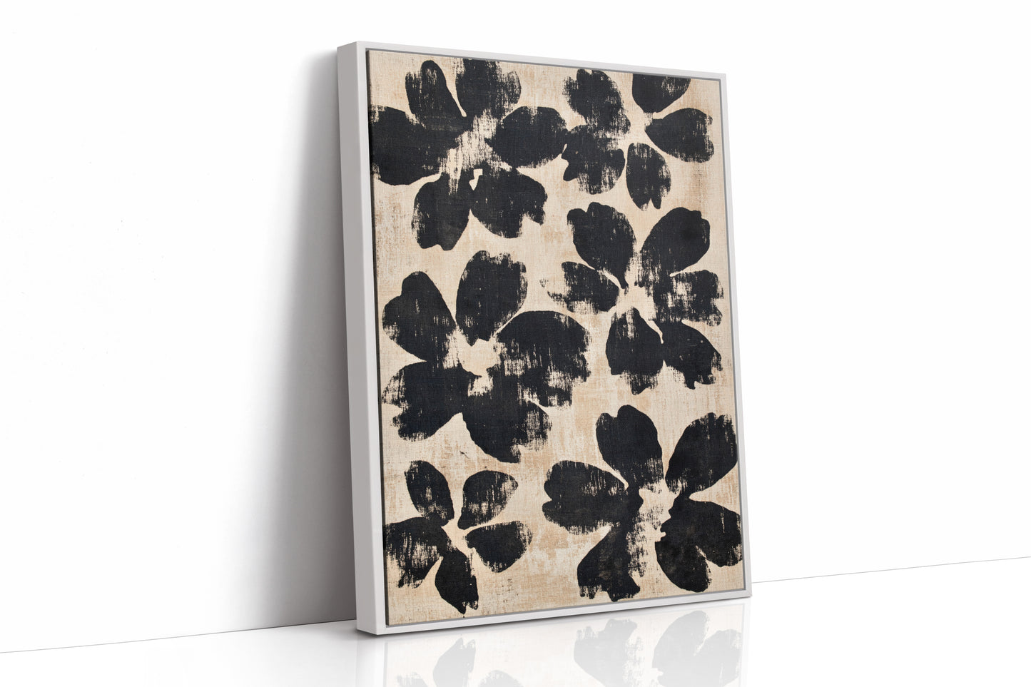 Japanese Ink Floral Print – Bold Brushstroke Blossom Wall Art