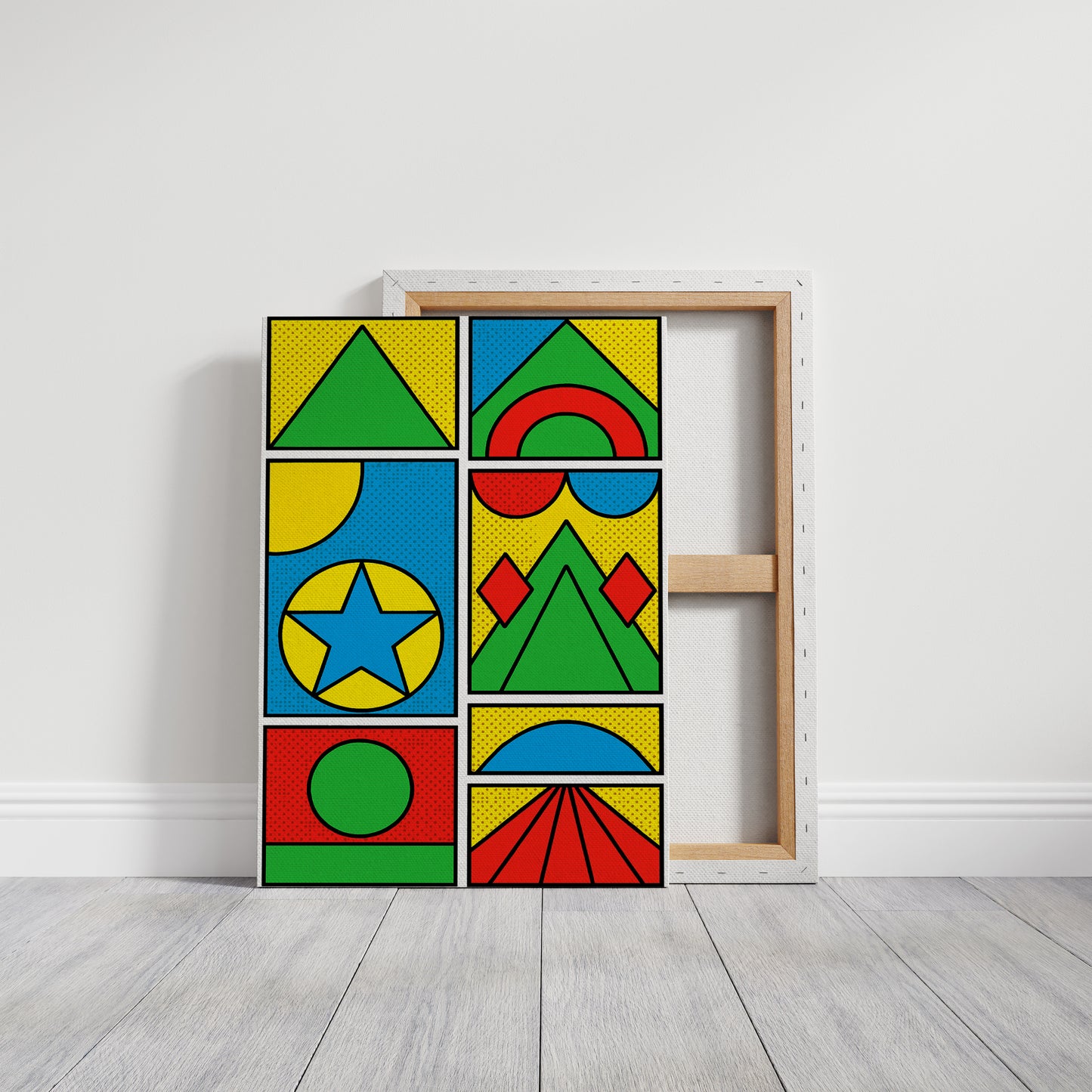 Pop Geometry in Primary Color Panels