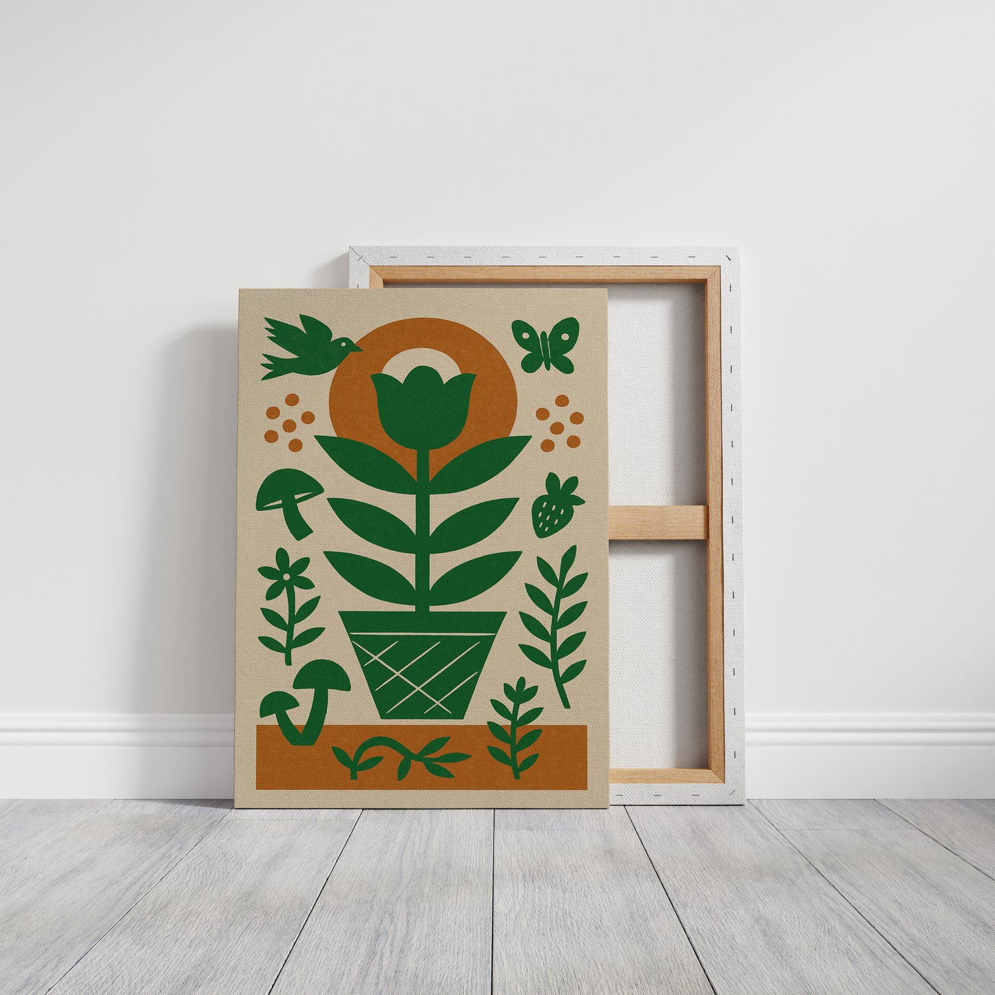 Folk Garden with Bird and Butterfly