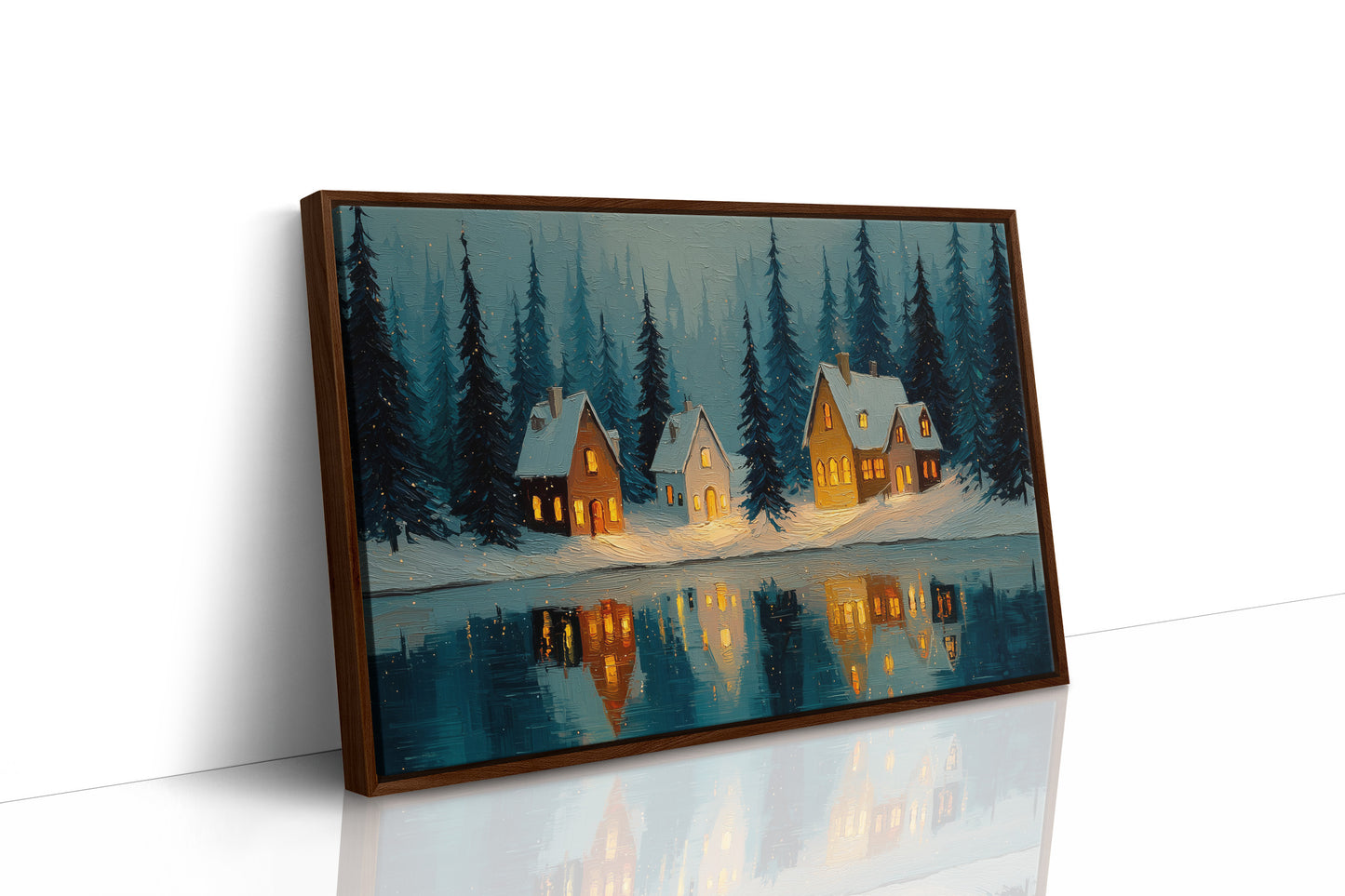 Cabins by the Winter Lake