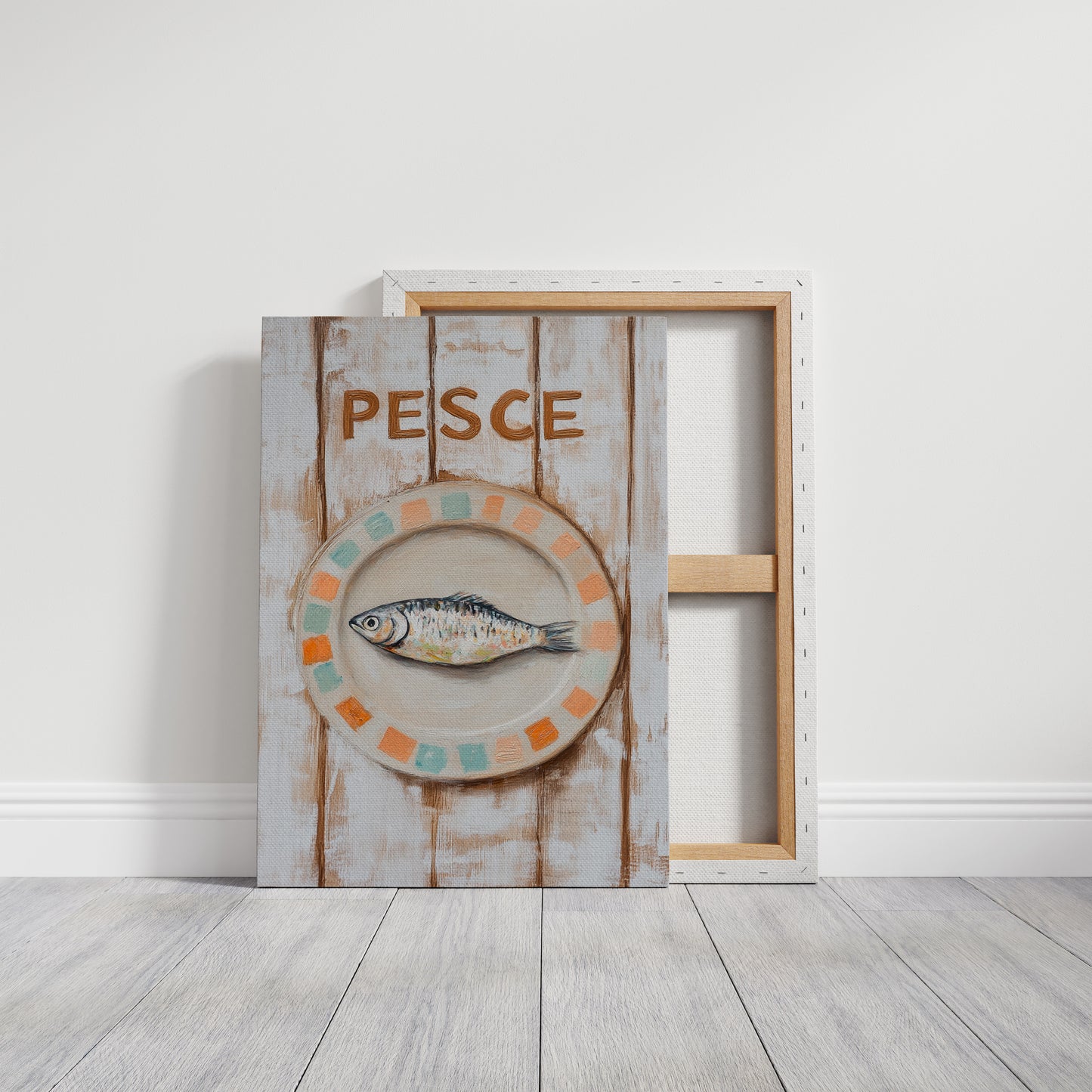 Pesce on Painted Tile Plate